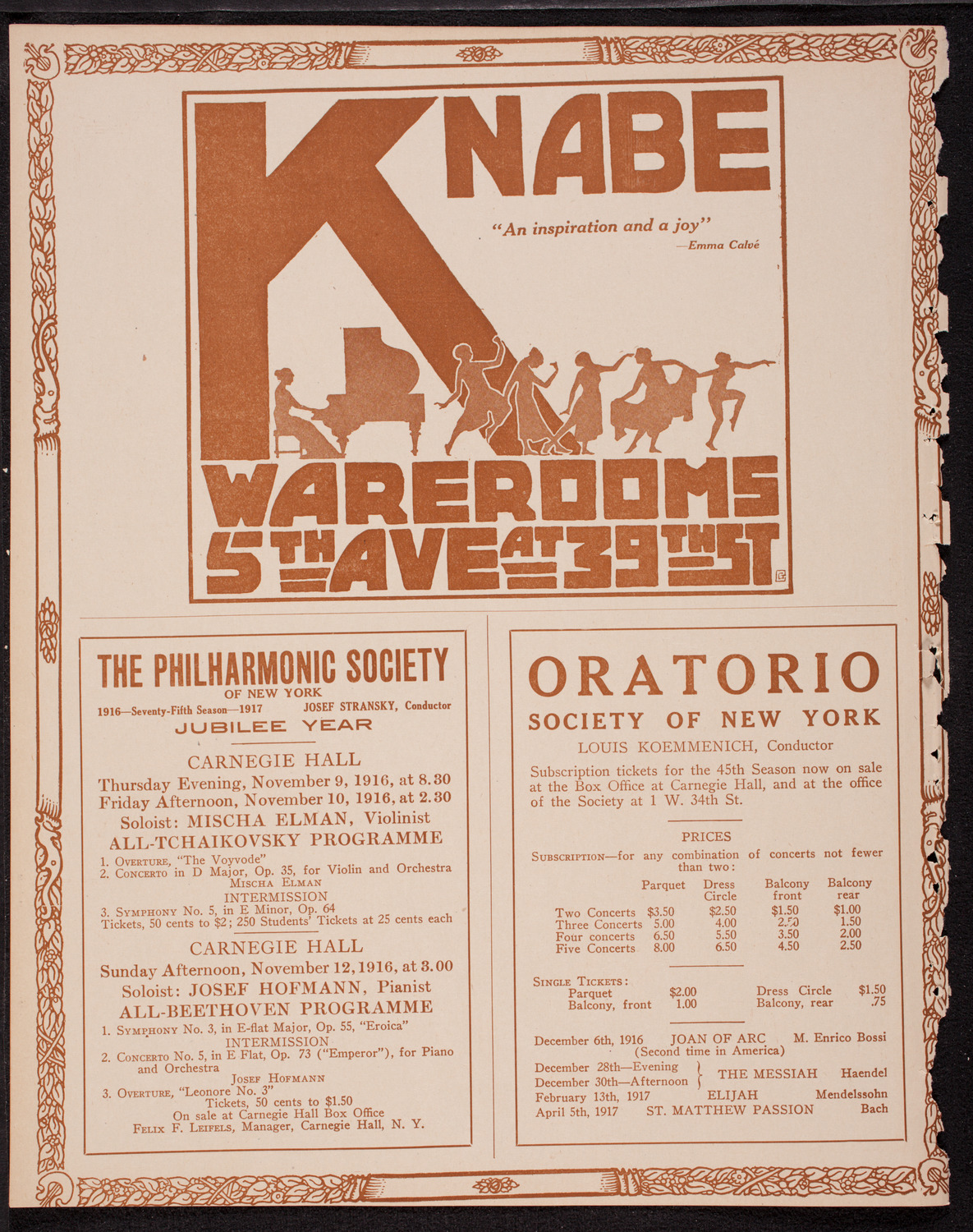 Home Symphony Concert: New York Philharmonic, November 8, 1916, program page 12