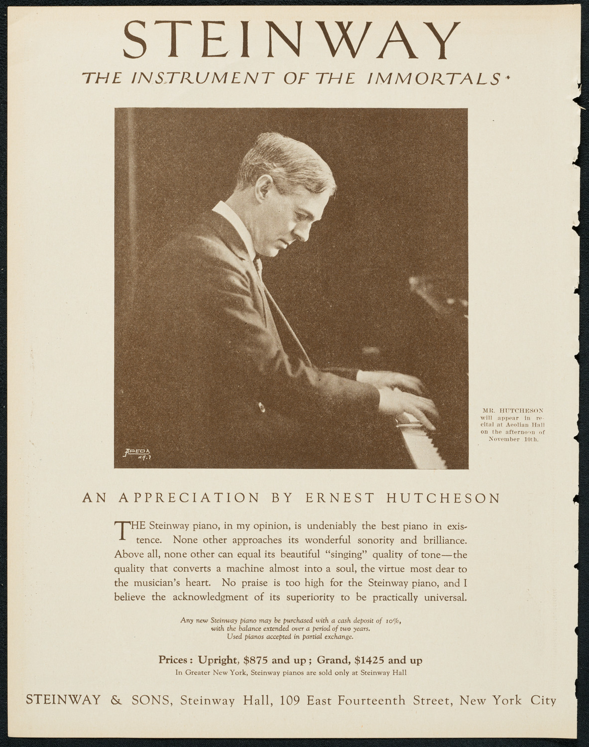 New York Philharmonic, November 9, 1923, program page 4