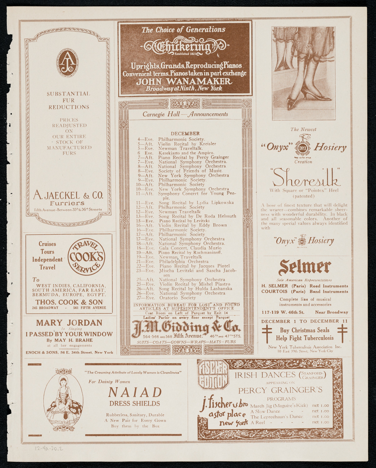 Boston Symphony Orchestra, December 4, 1920, program page 3