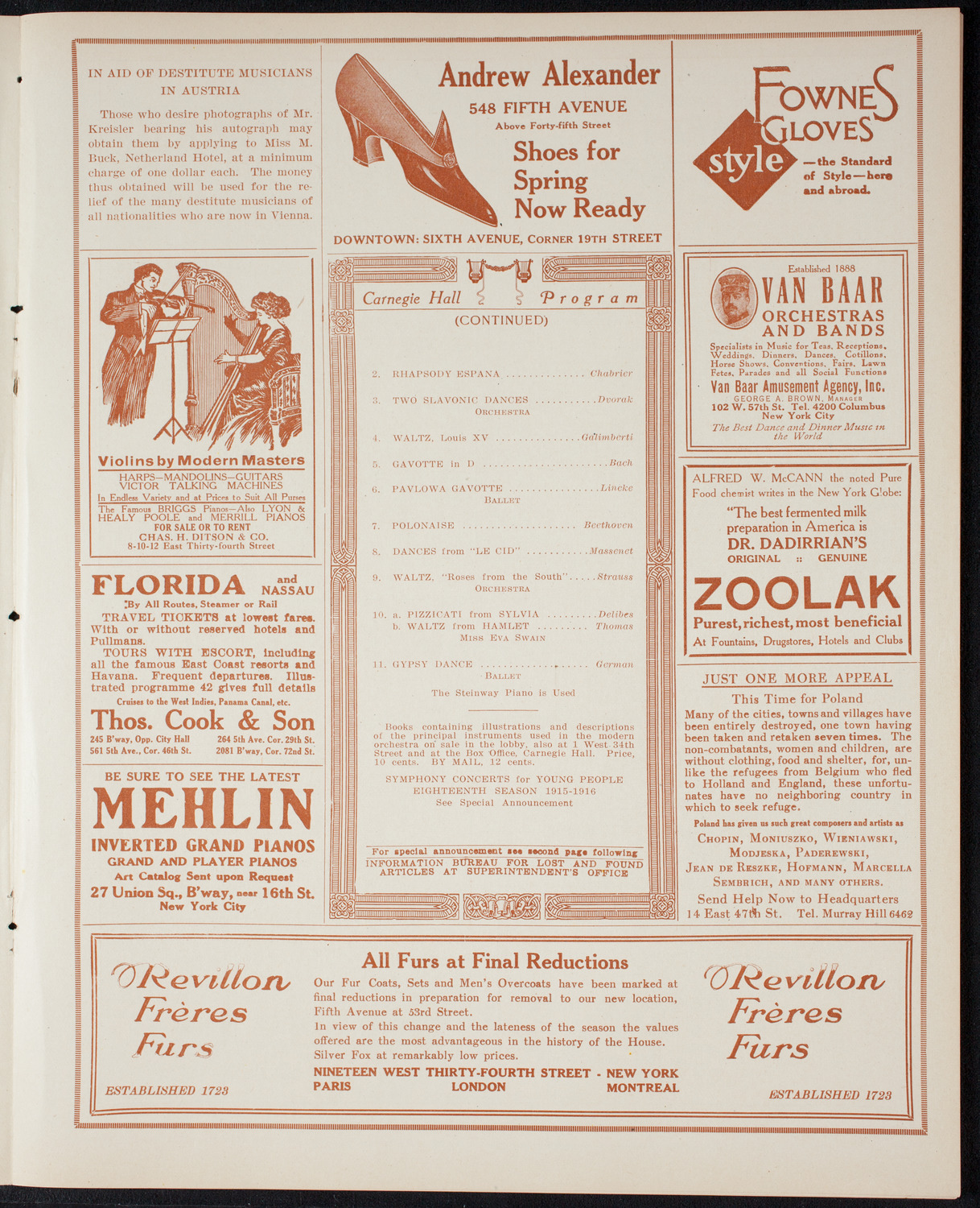 Symphony Concert for Young People, March 13, 1915, program page 7