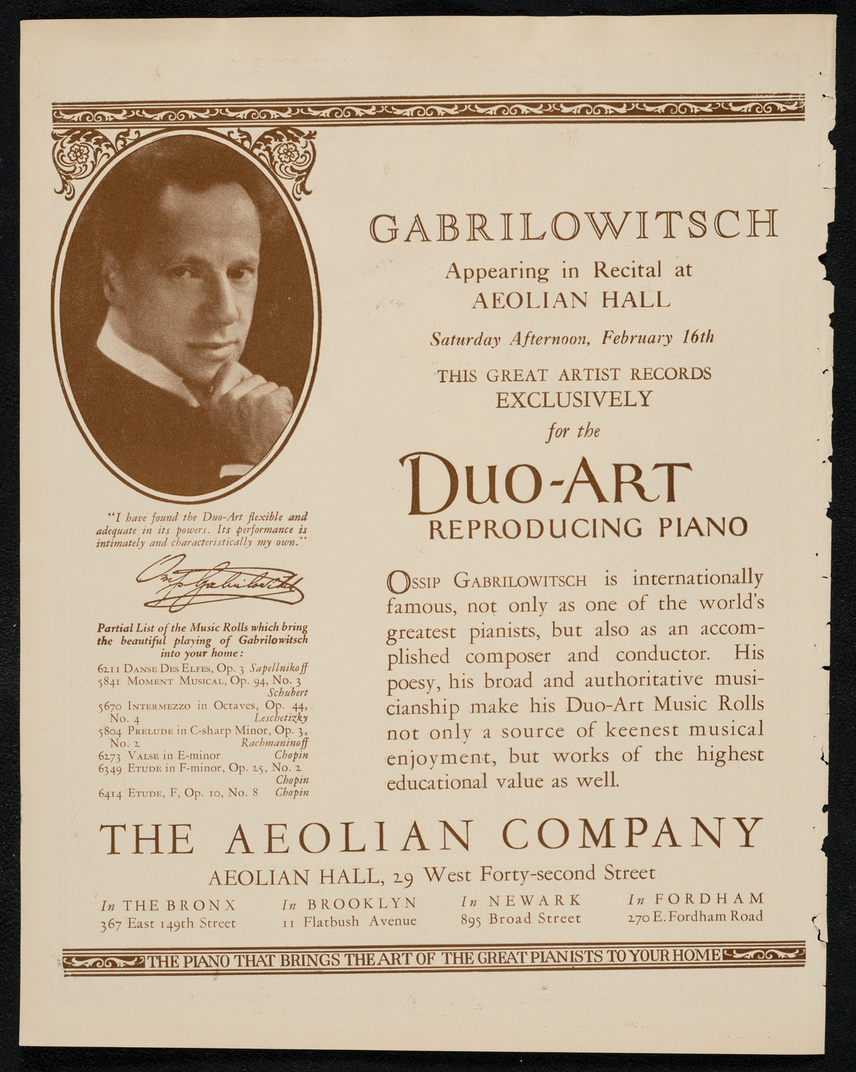 New York Philharmonic, February 15, 1924, program page 2