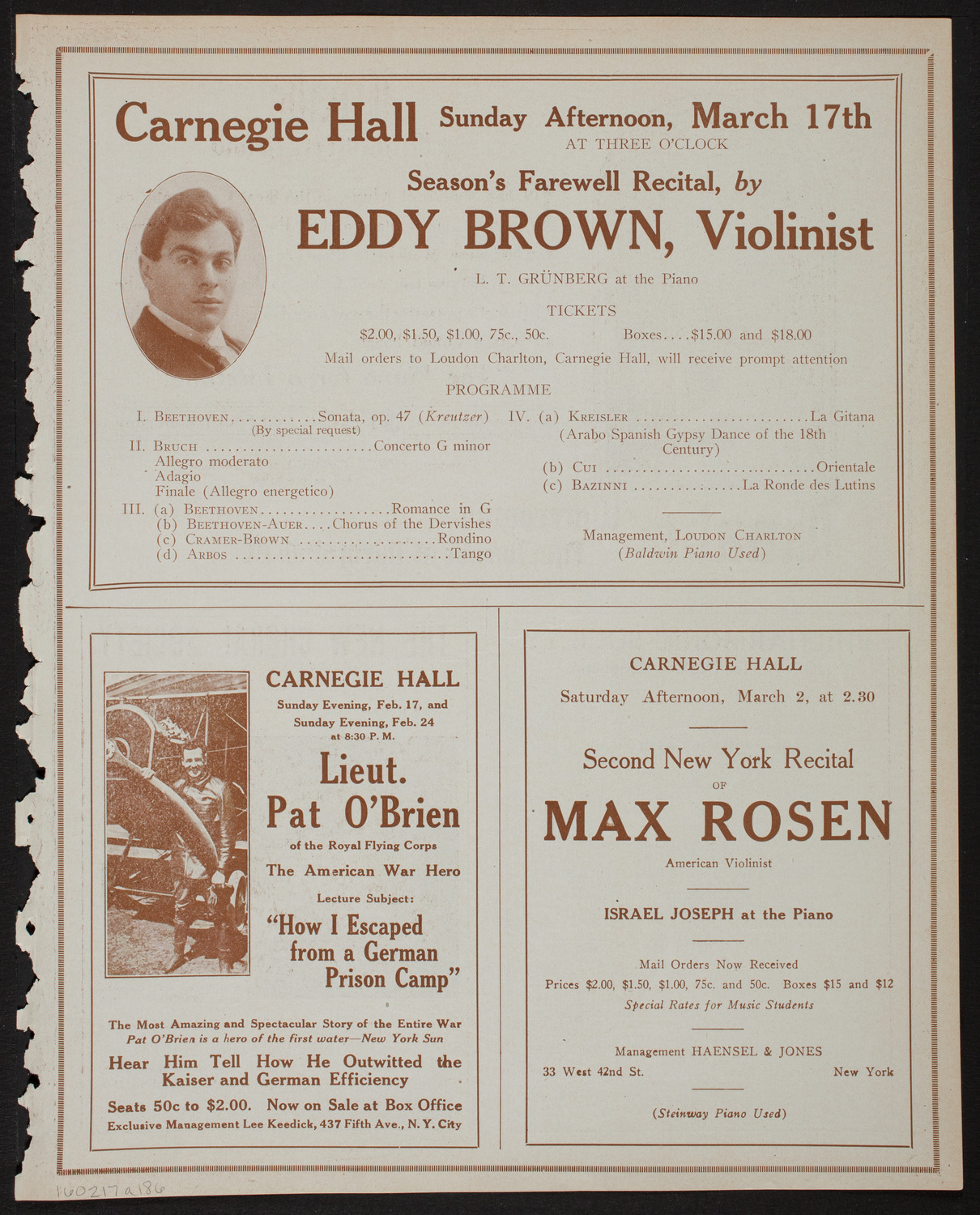New York Philharmonic, February 17, 1918, program page 11