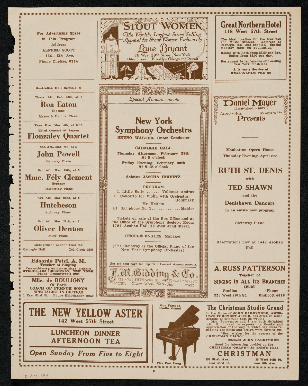 New York Philharmonic Students' Concert, February 27, 1924, program page 9