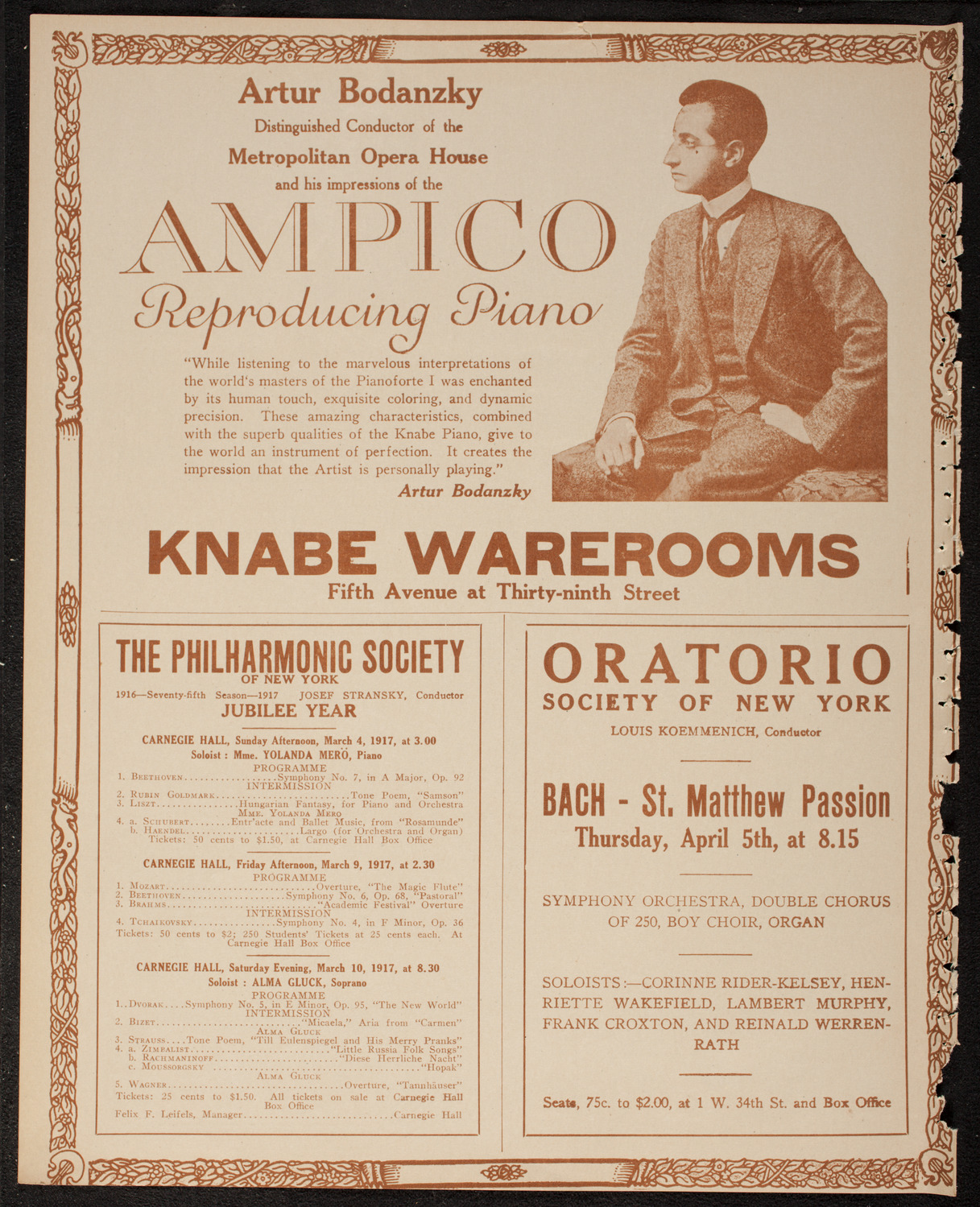 New York Philharmonic, March 2, 1917, program page 12