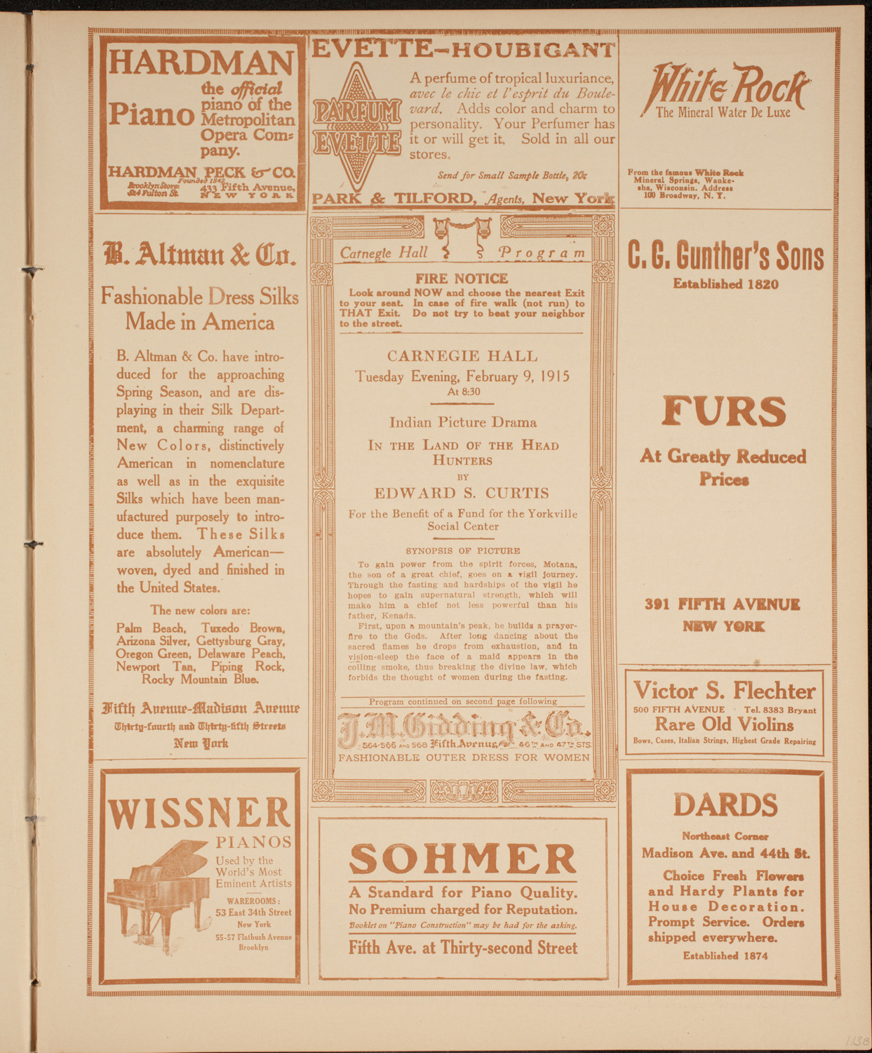 Edward S. Curtis Indian Picture Drama: In the Land of the Head Hunters, February 9, 1915, program page 5