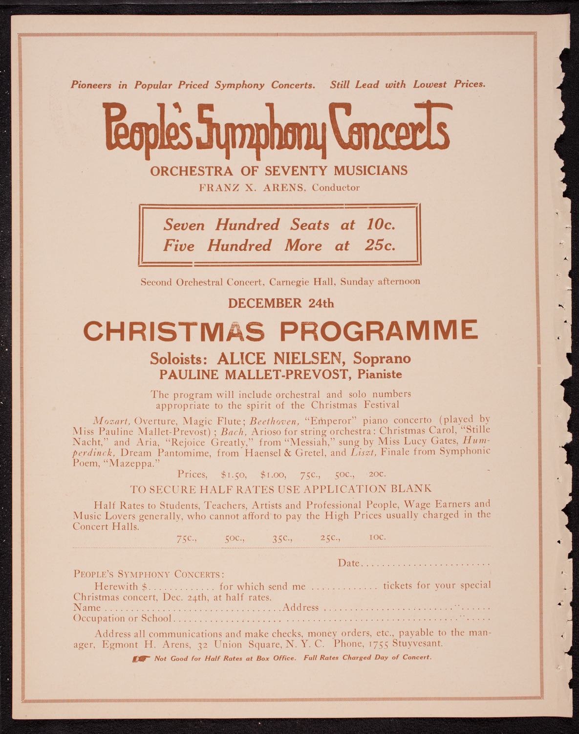 Home Symphony Concert: New York Philharmonic, December 13, 1916, program page 10