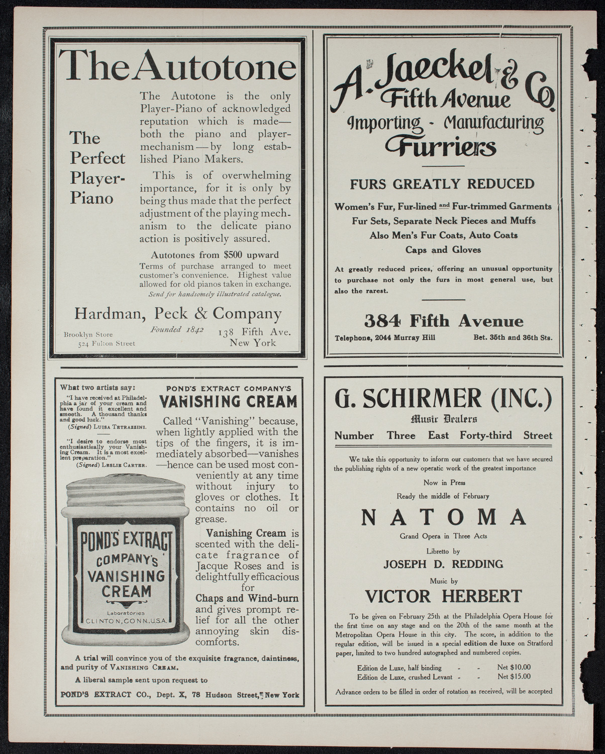 Maurice Renaud, Baritone, February 7, 1911, program page 8