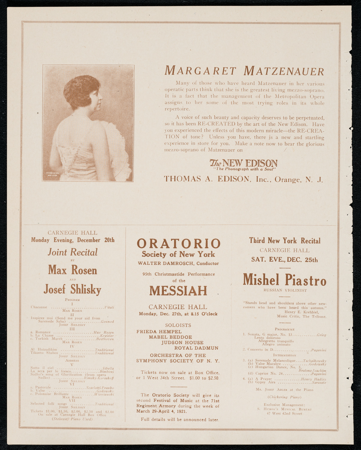 New York Philharmonic: Beethoven Festival, December 16, 1920, program page 2