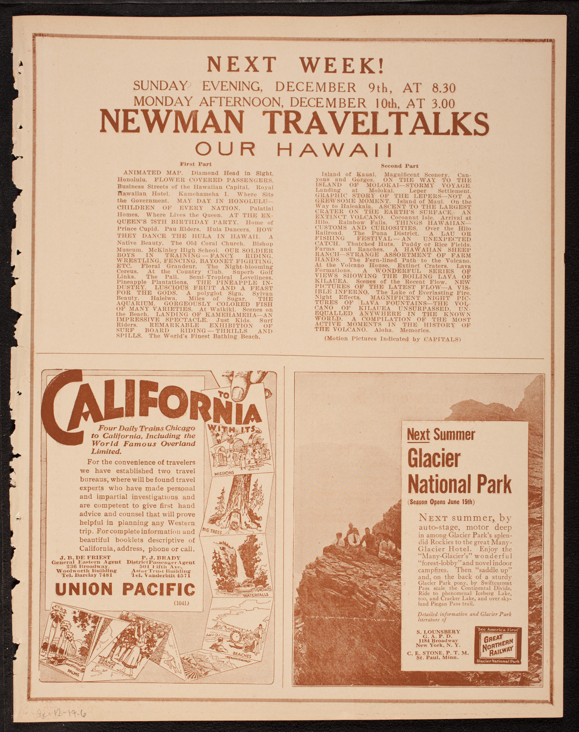 Newman Traveltalks: Our Real American -- The Indian, December 2, 1917, program page 11