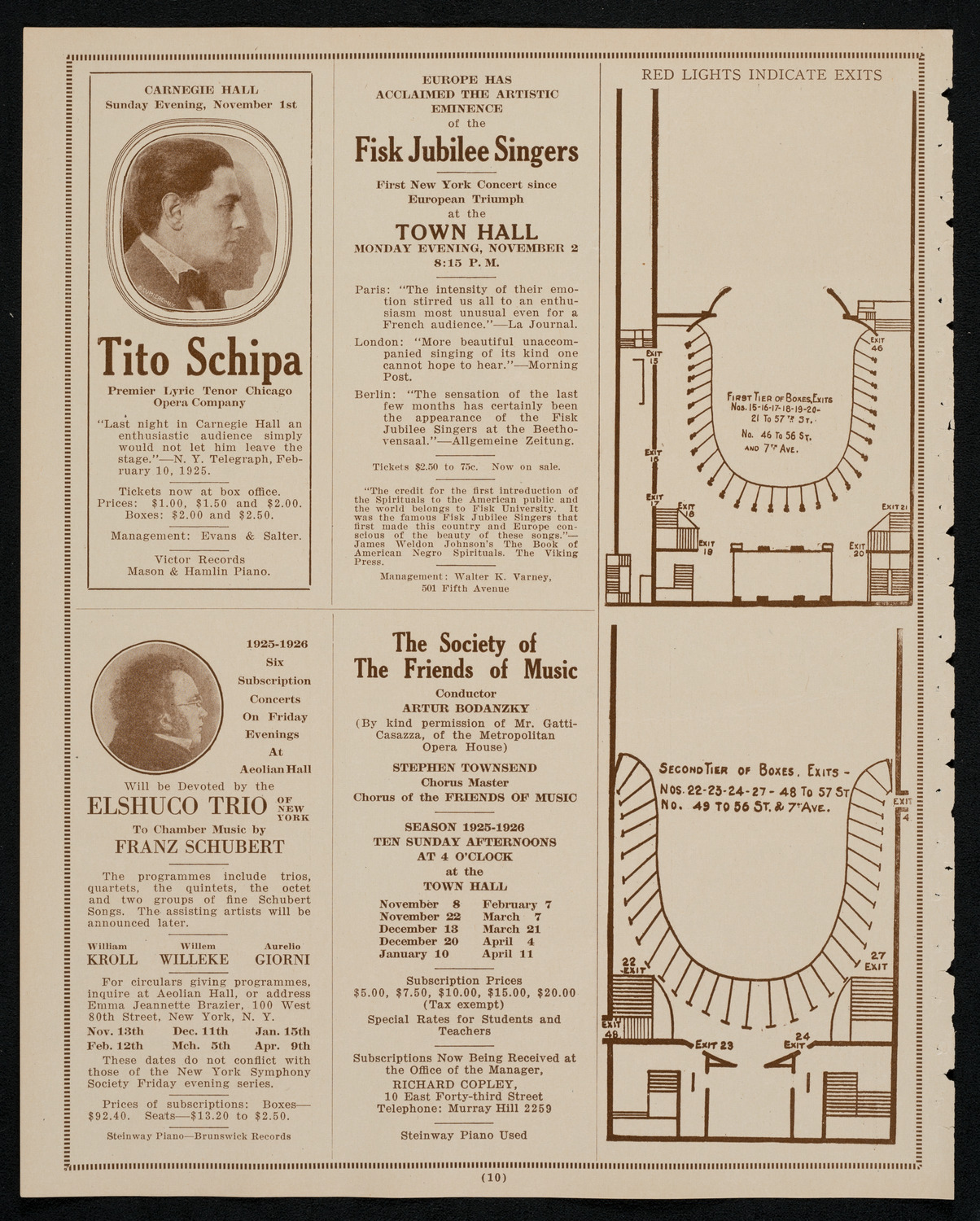 New York Philharmonic, October 30, 1925, program page 10