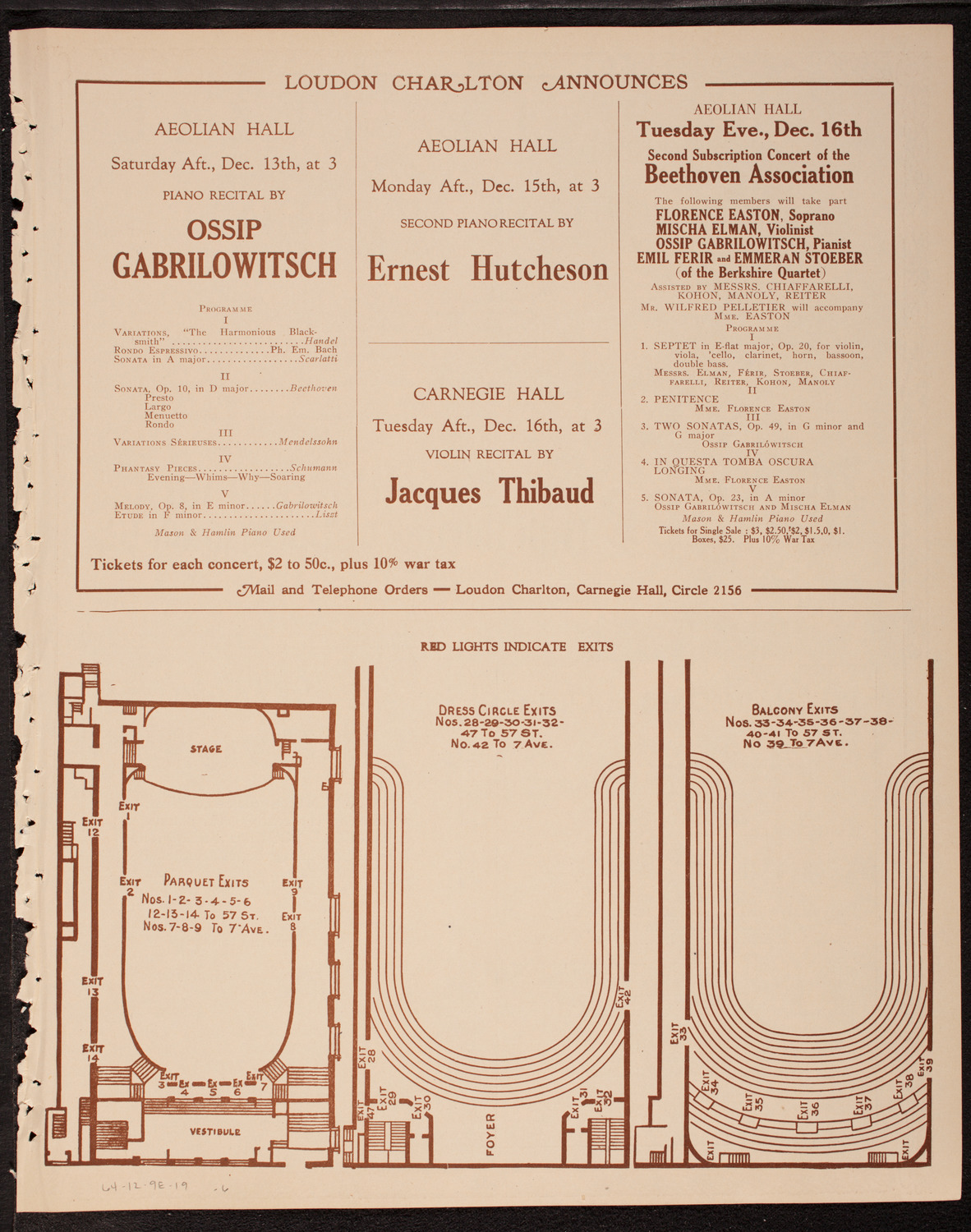 New Symphony Orchestra, December 9, 1919, program page 11