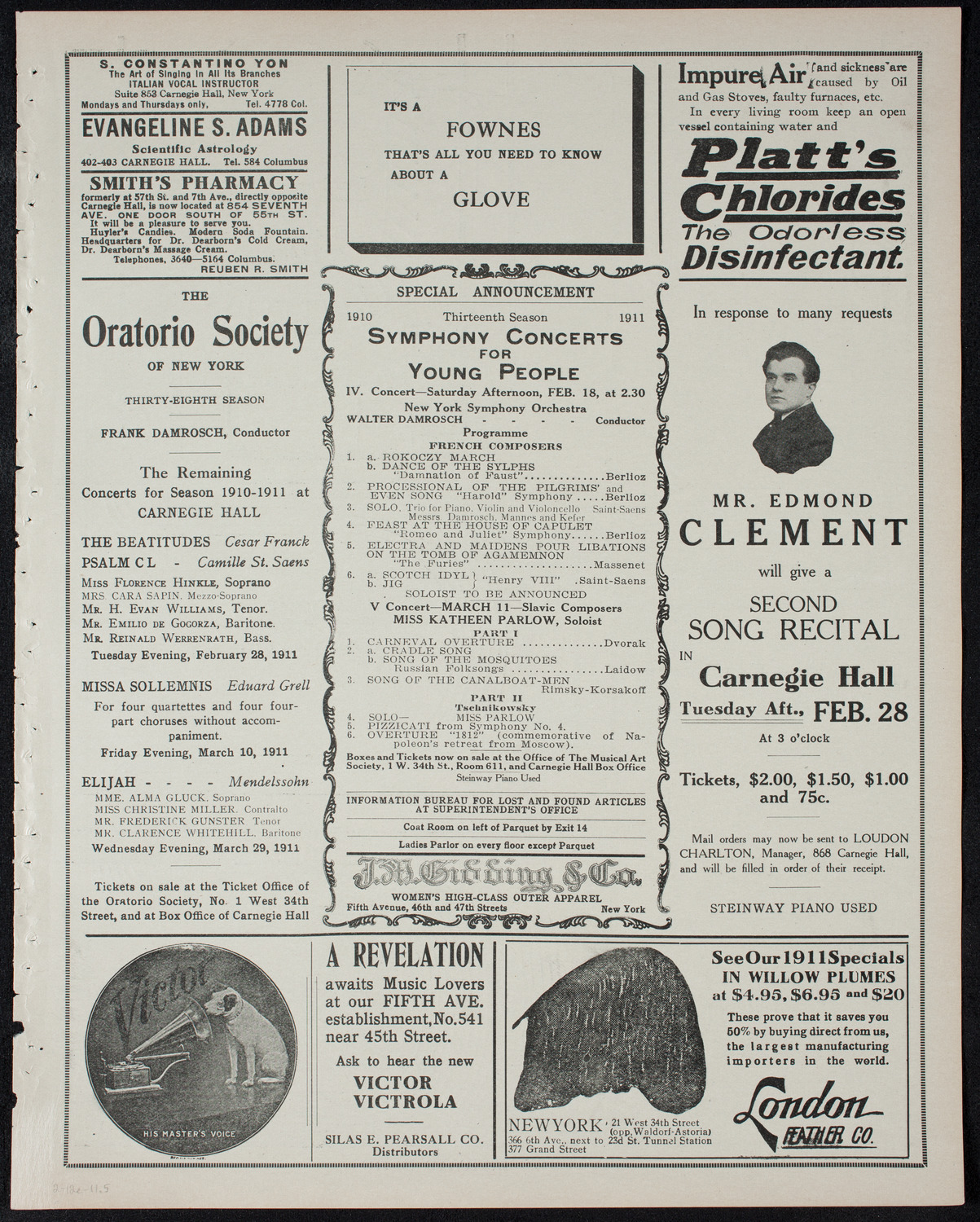 Burton Holmes Travelogue: Two Ways Around the World, February 12, 1911, program page 9