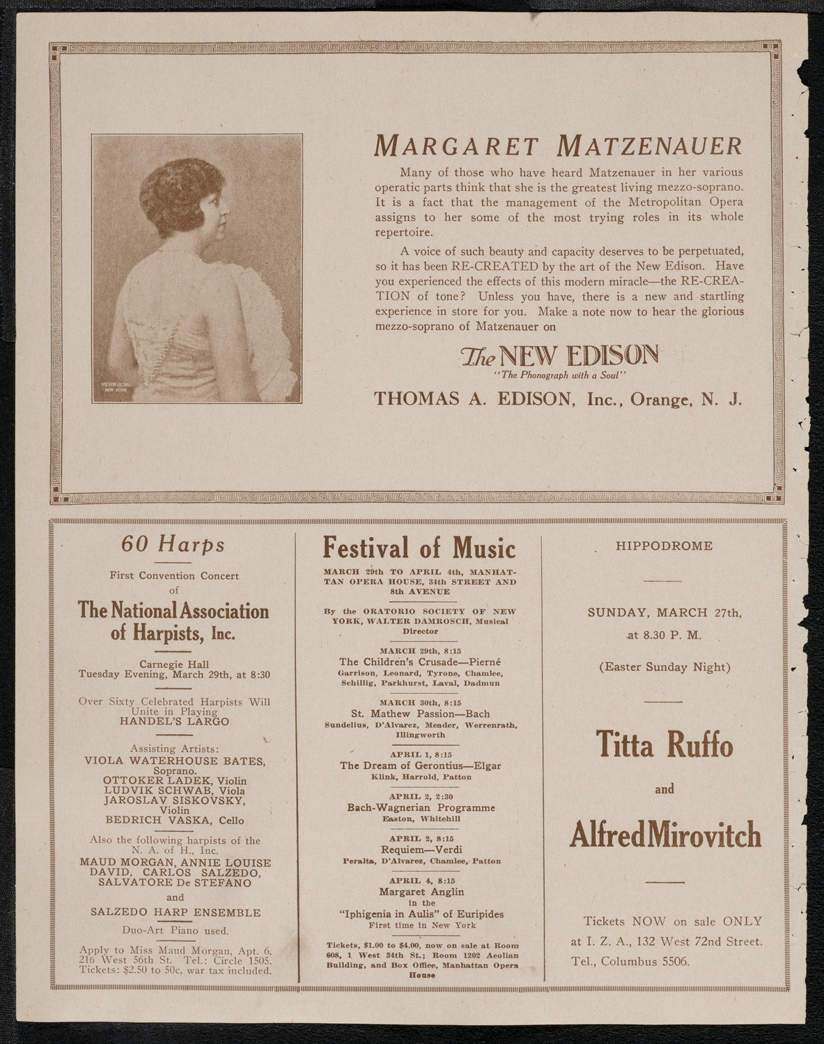 New York Symphony Orchestra, March 17, 1921, program page 2