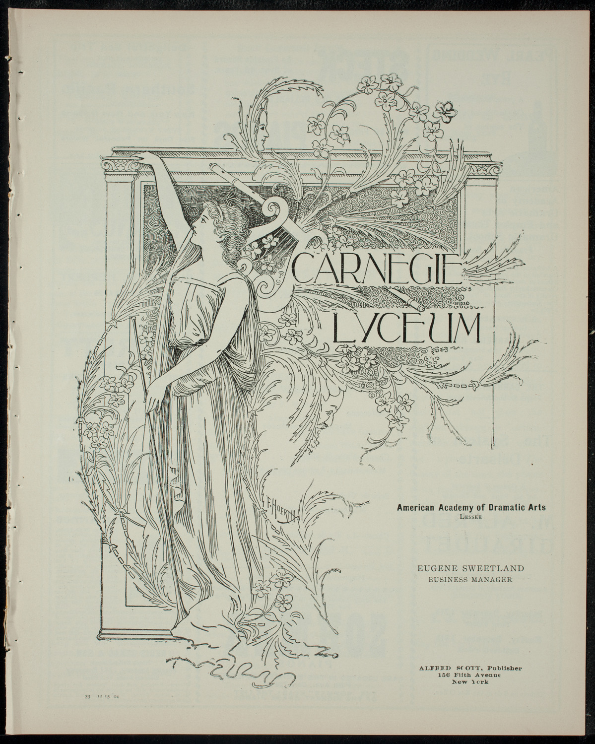 Alliance Française, Première Soirée de la saison 1904-1905, December 15, 1904, program page 1