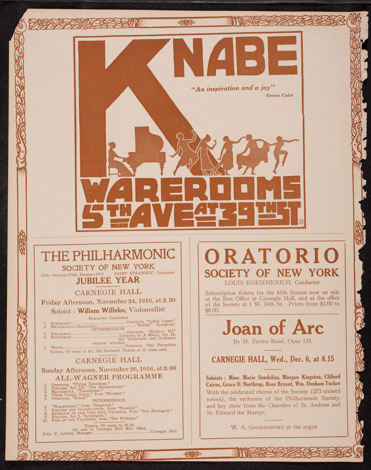 Margaret Matzenauer, Mezzo-Soprano, November 22, 1916, program page 12