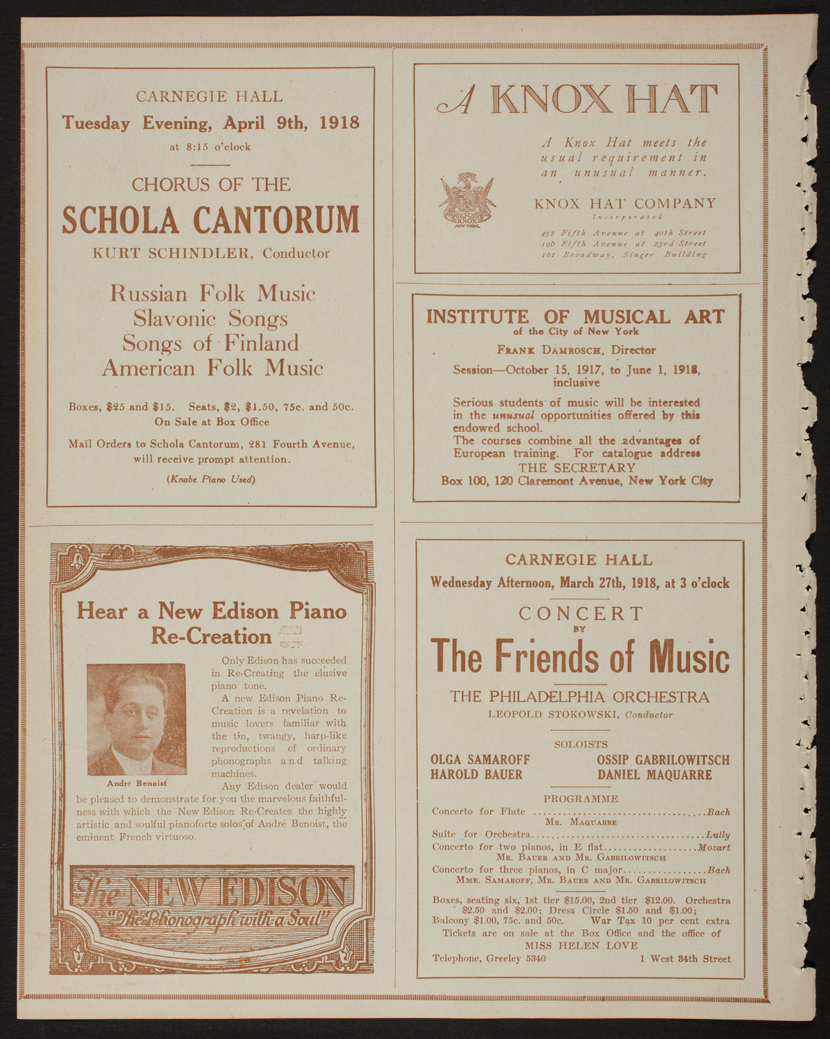 Eddy Brown, Violin, March 17, 1918, program page 2