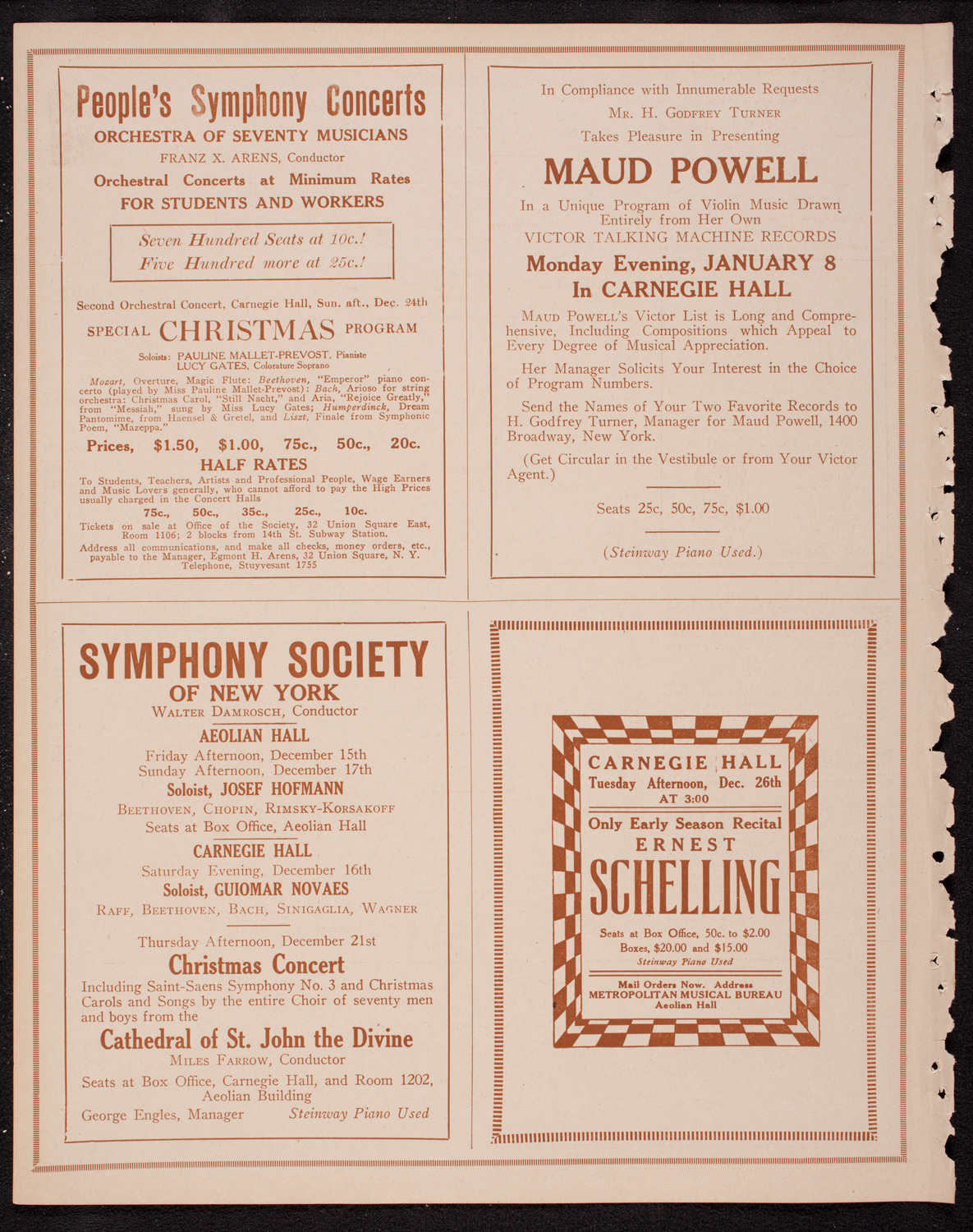 Elena Gerhardt, Soprano, December 13, 1916, program page 8