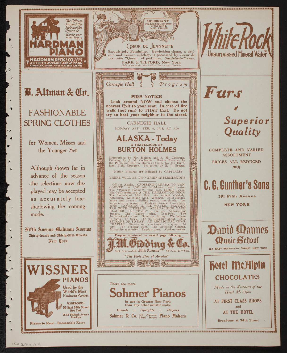 Burton Holmes Travelogue: Alaska, February 4, 1918, program page 5