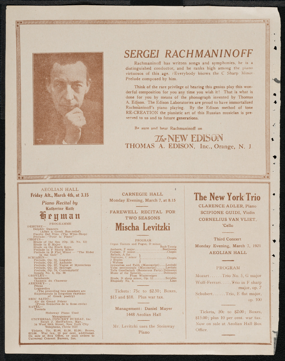 National Symphony Orchestra, February 23, 1921, program page 2