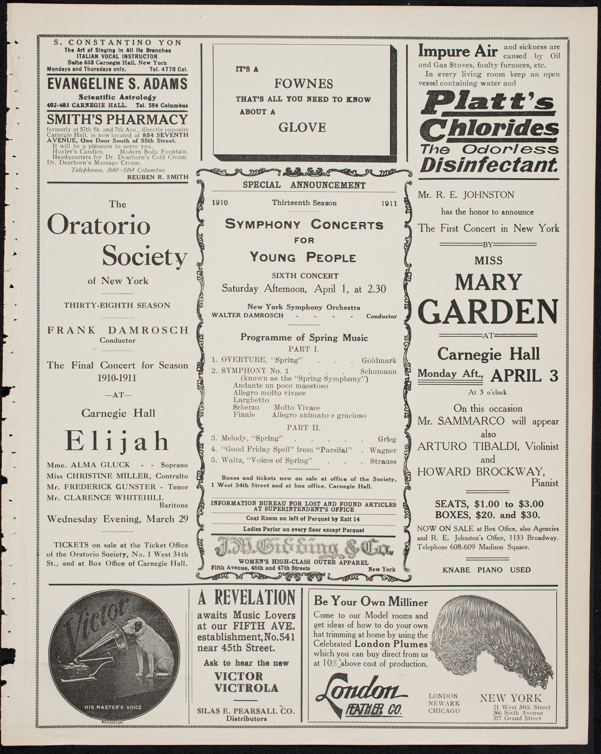Catholic Oratorio Society, March 26, 1911, program page 9