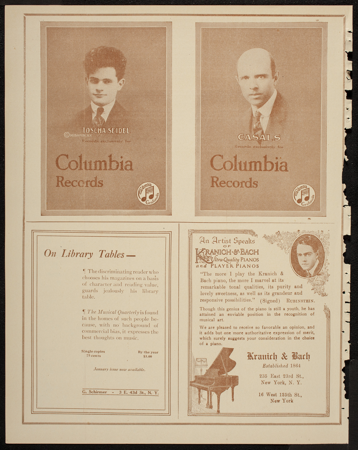 Cantor Zavel Kwartin, Baritone, May 9, 1920, program page 6