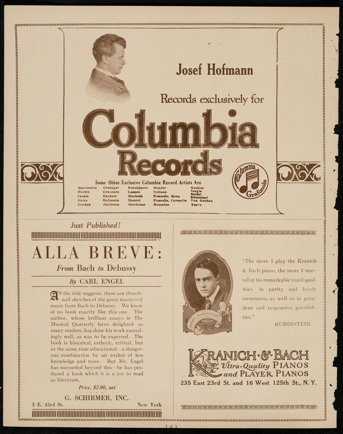 Frieda Hempel, Soprano, January 13, 1922, program page 6