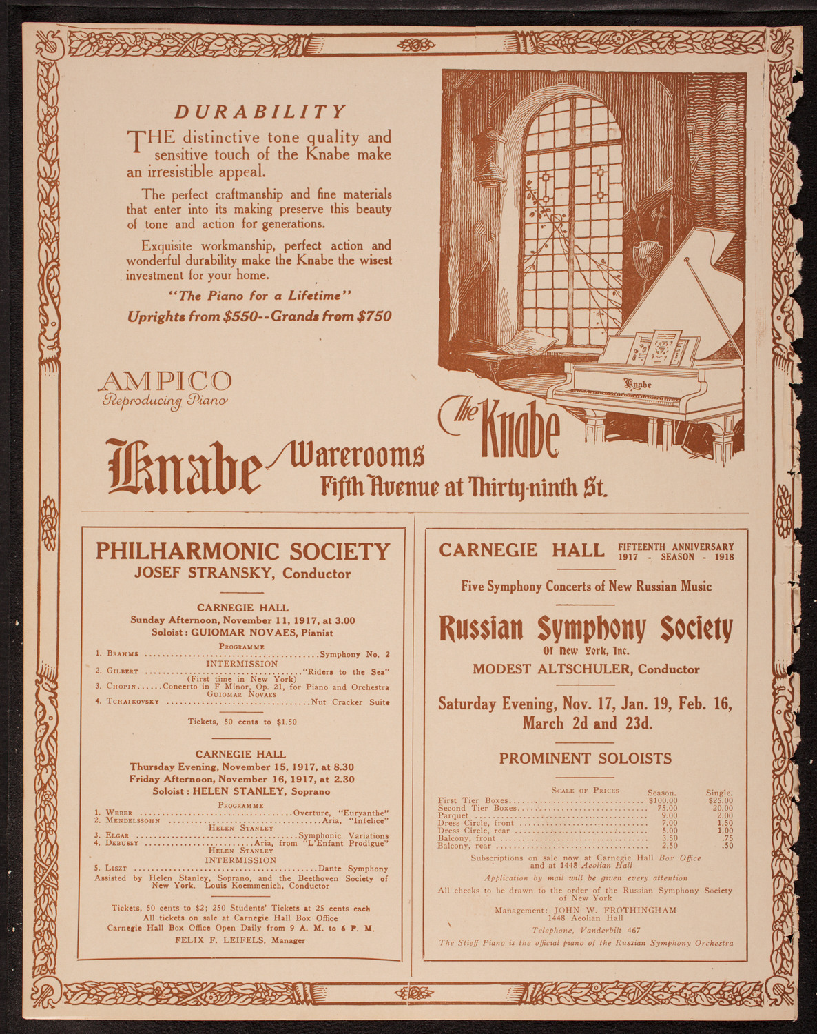 Meeting: The Humanitarian Cult, November 5, 1917, program page 12