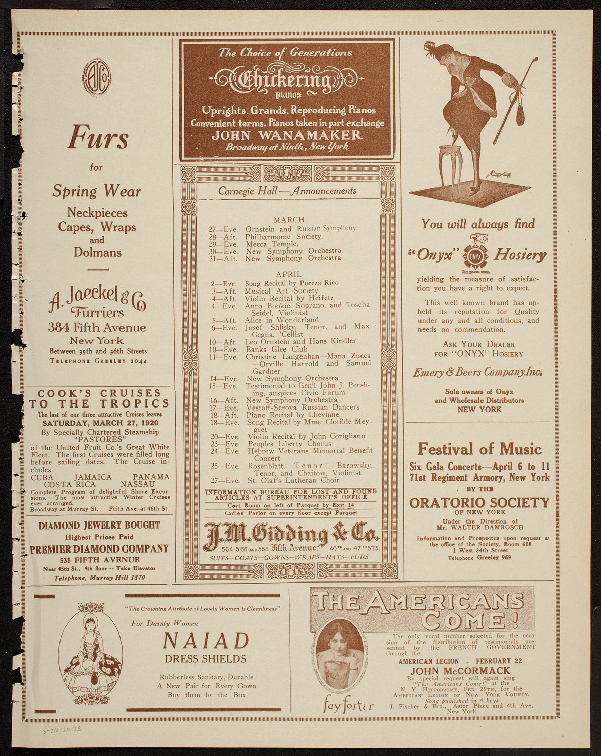 People's Liberty Chorus, March 26, 1920, program page 3