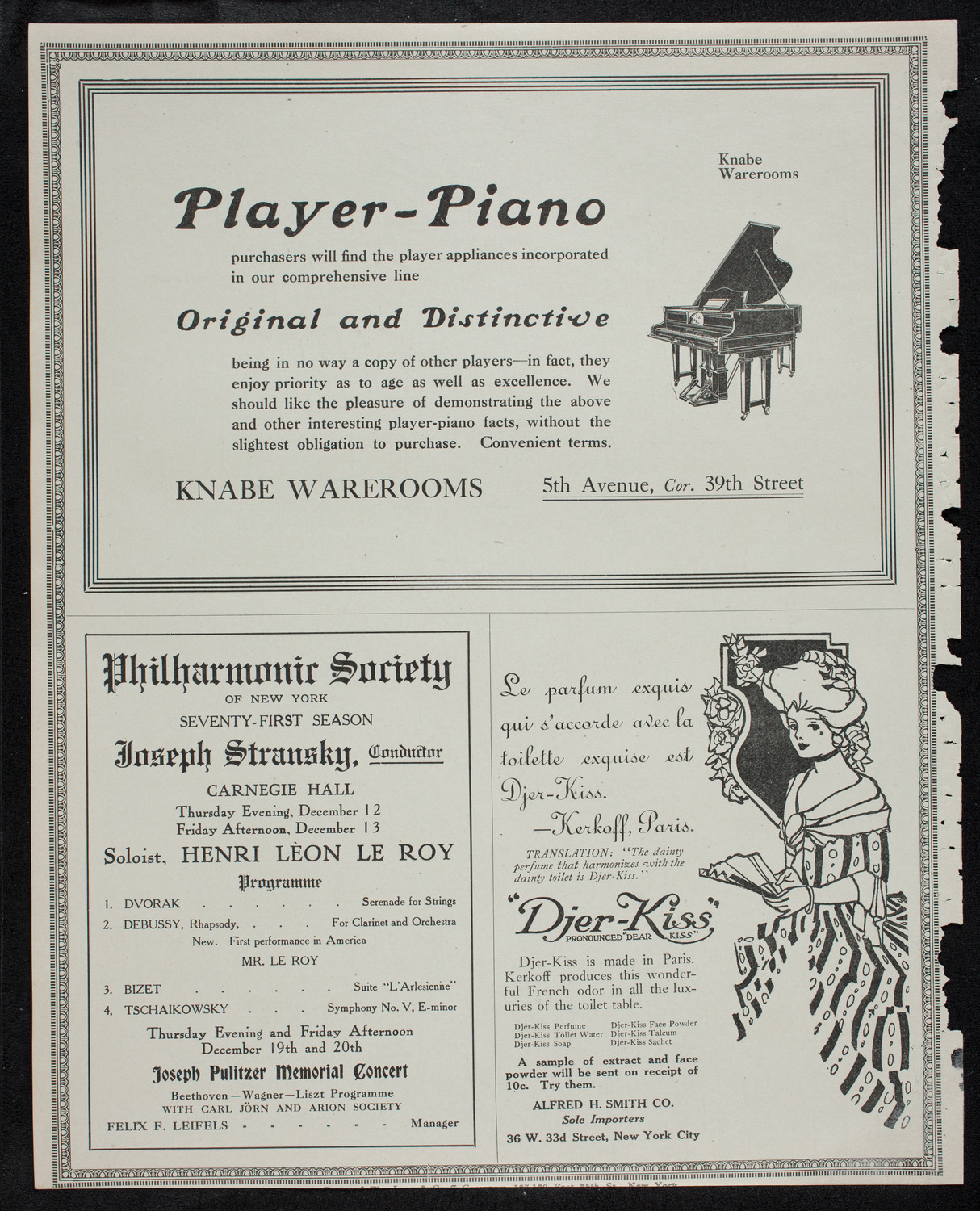 Boston Symphony Orchestra, December 5, 1912, program page 12