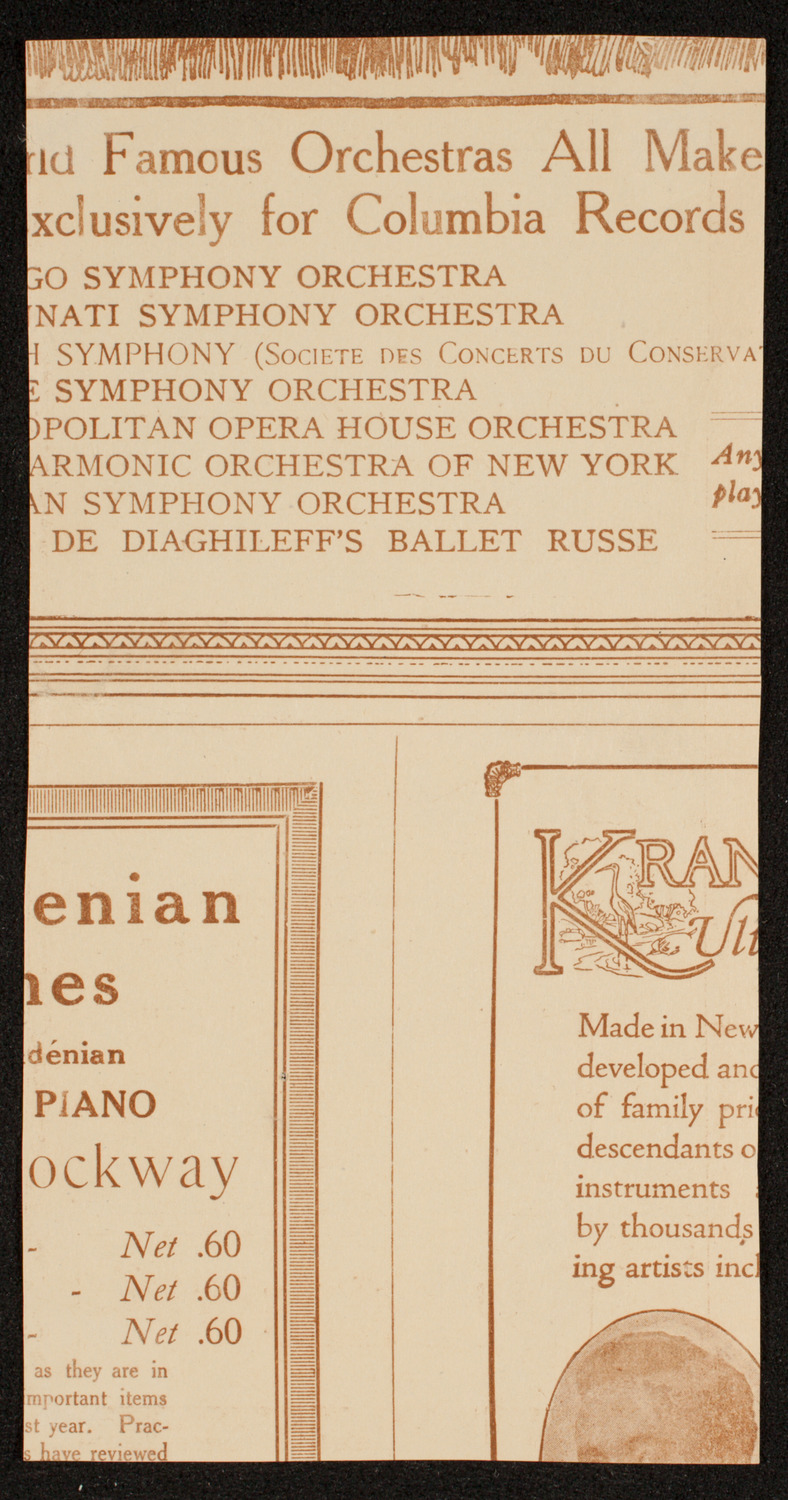 Peace Festival Concert, March 15, 1919, program page 2
