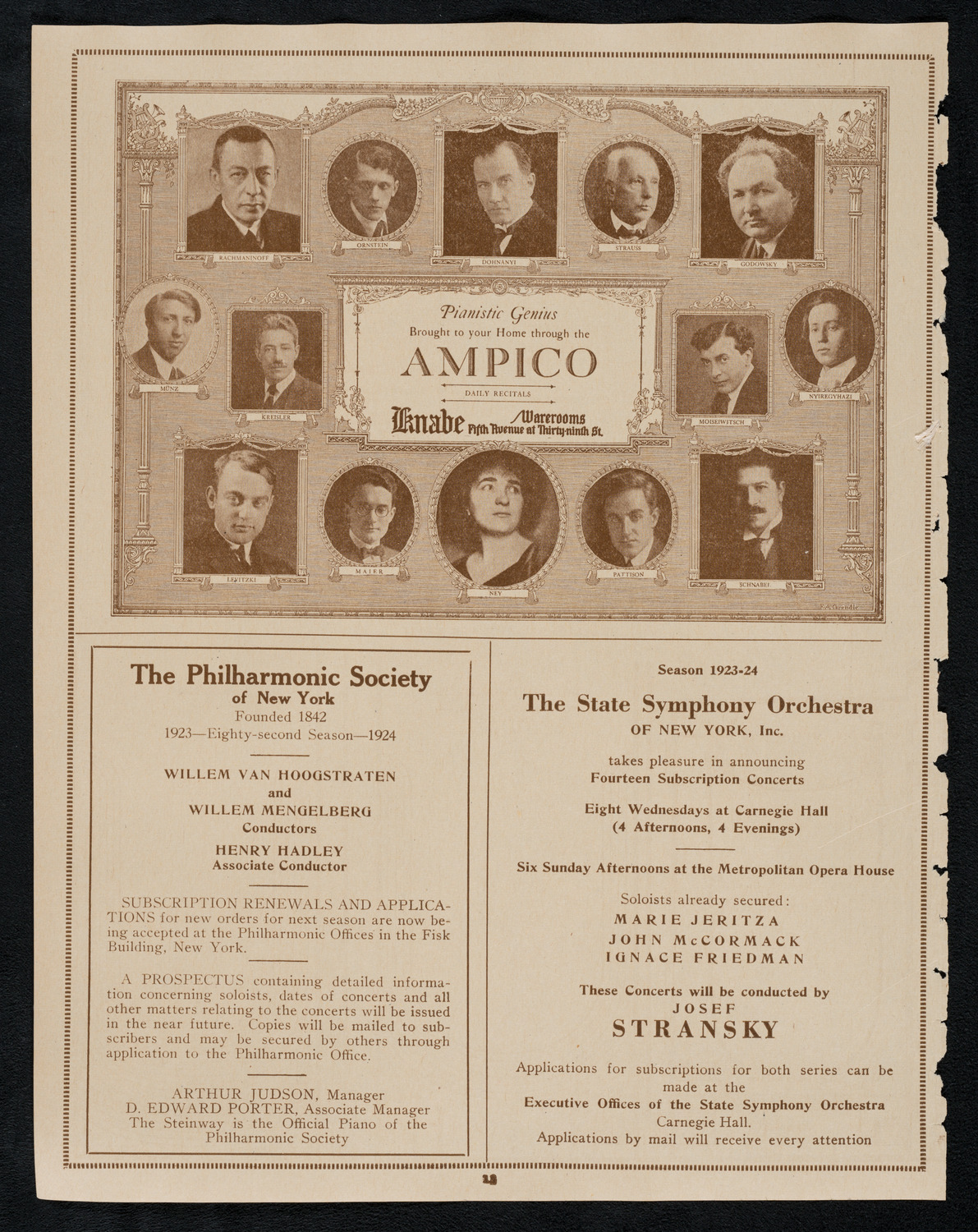 Philadelphia Orchestra, April 17, 1923, program page 12