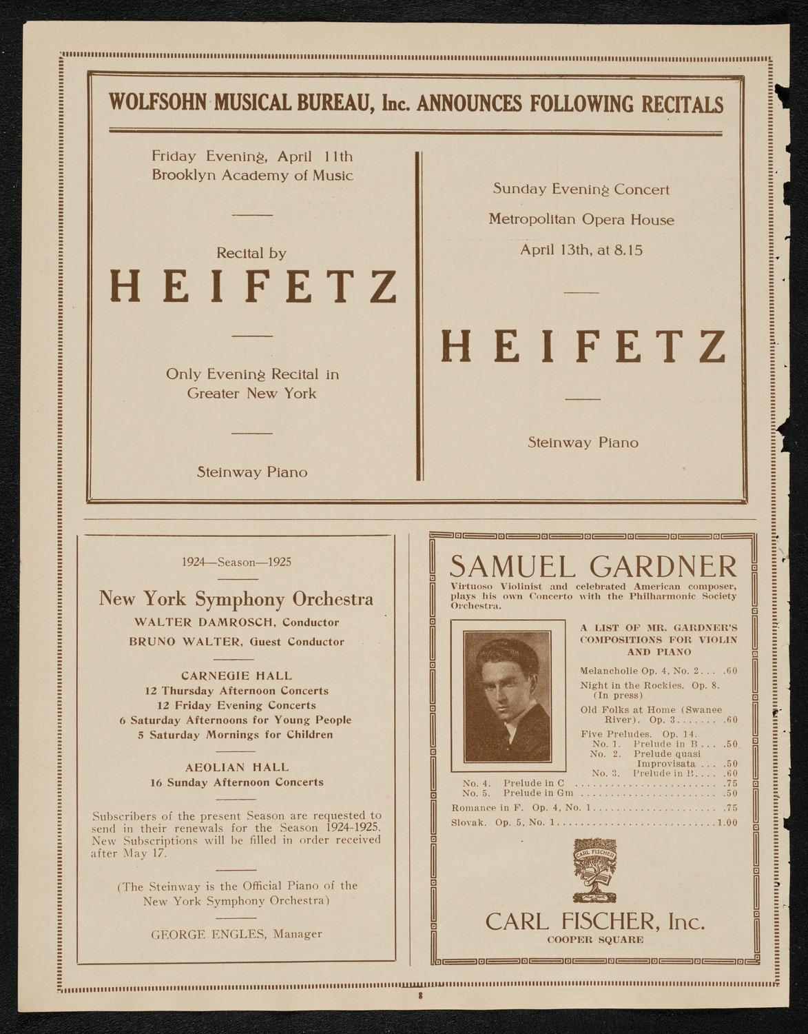 United Singers of New York, April 6, 1924, program page 8