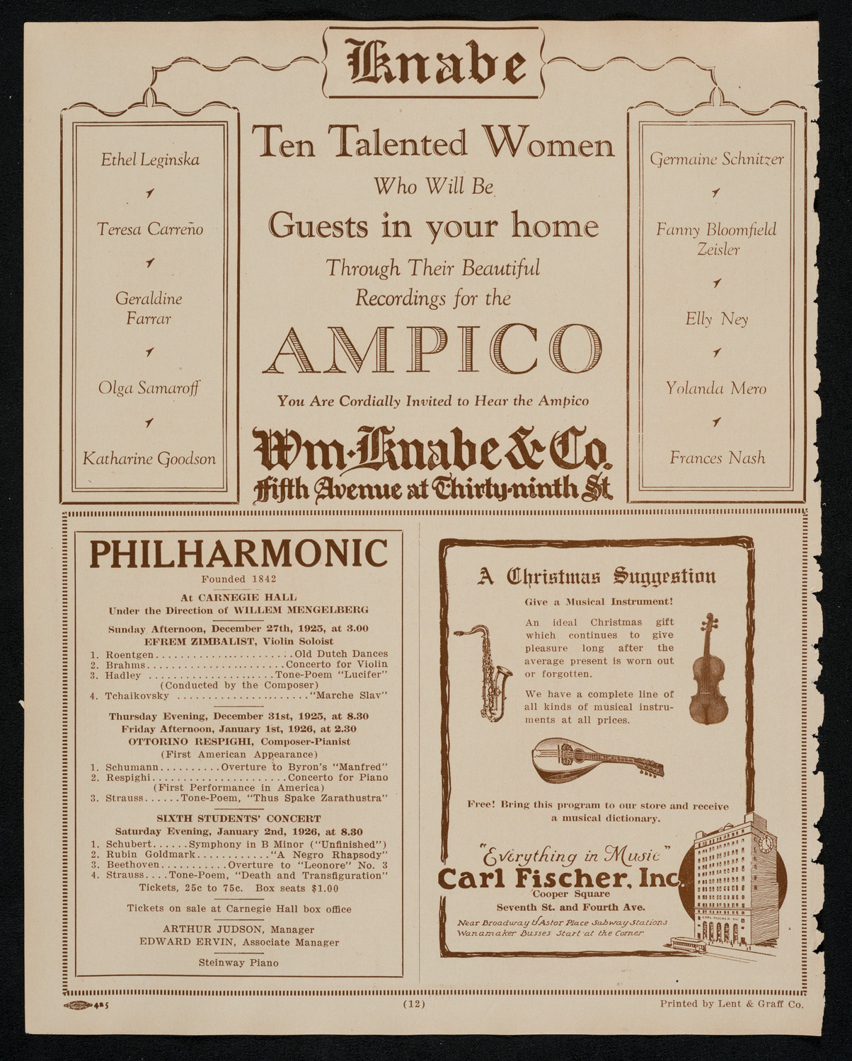 State Symphony Orchestra of New York, December 22, 1925, program page 6