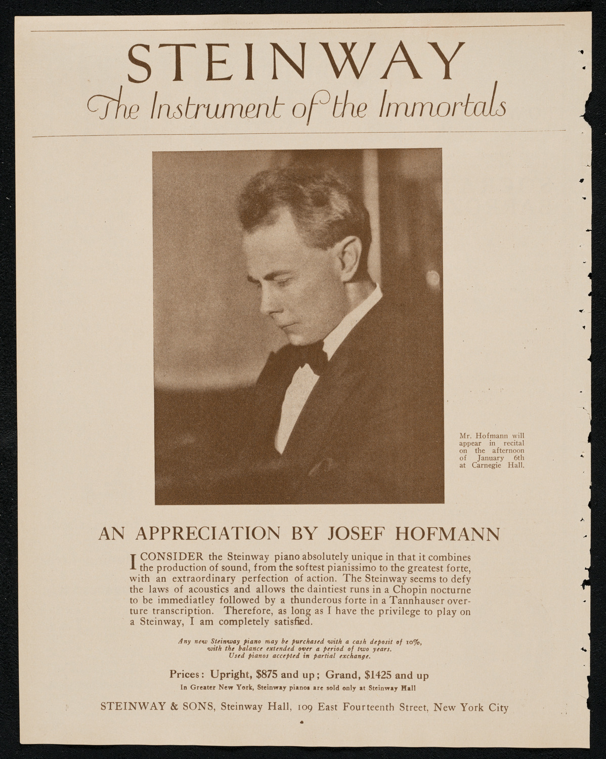 Boston Symphony Orchestra, January 5, 1924, program page 4