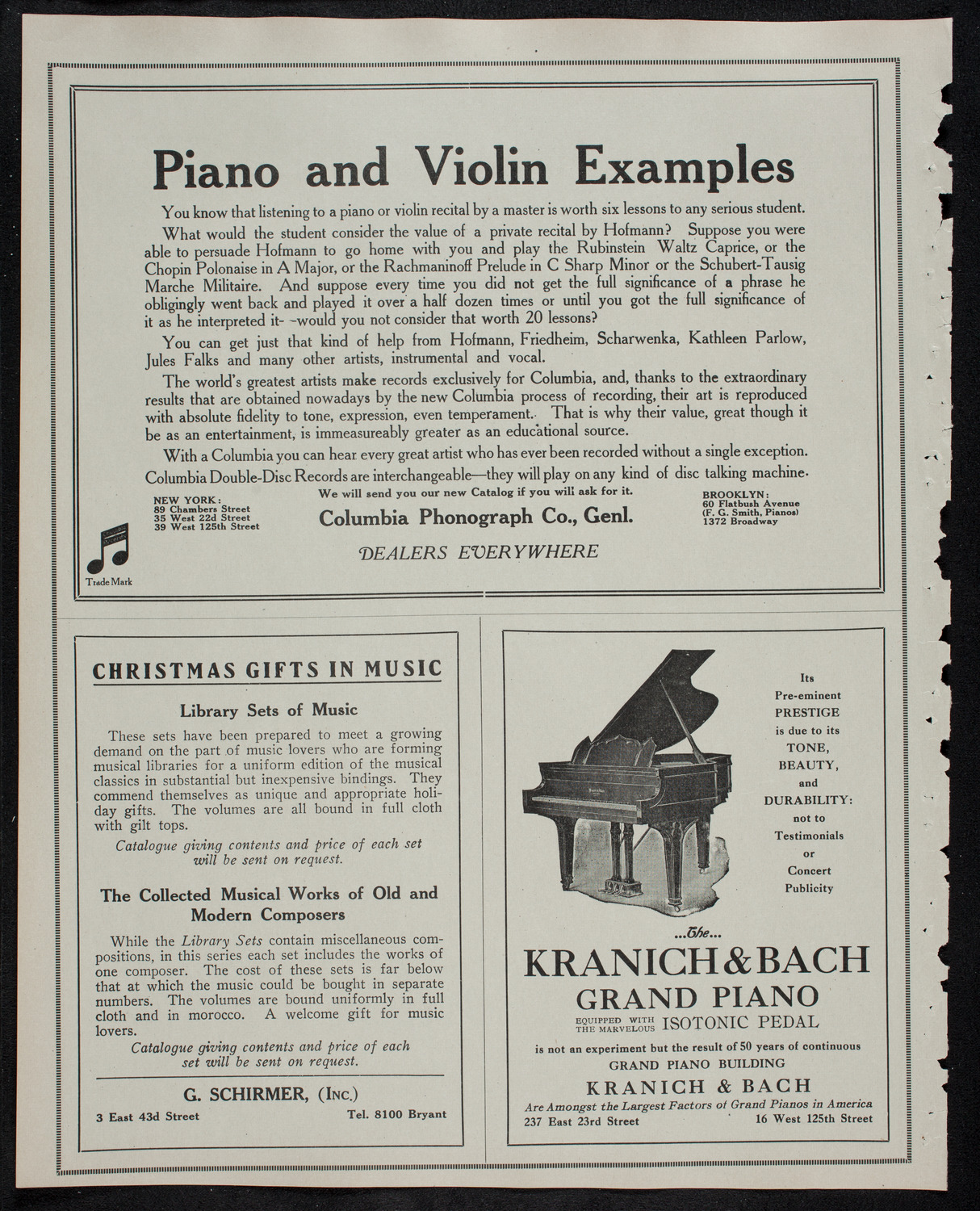 New York Philharmonic, December 20, 1912, program page 6