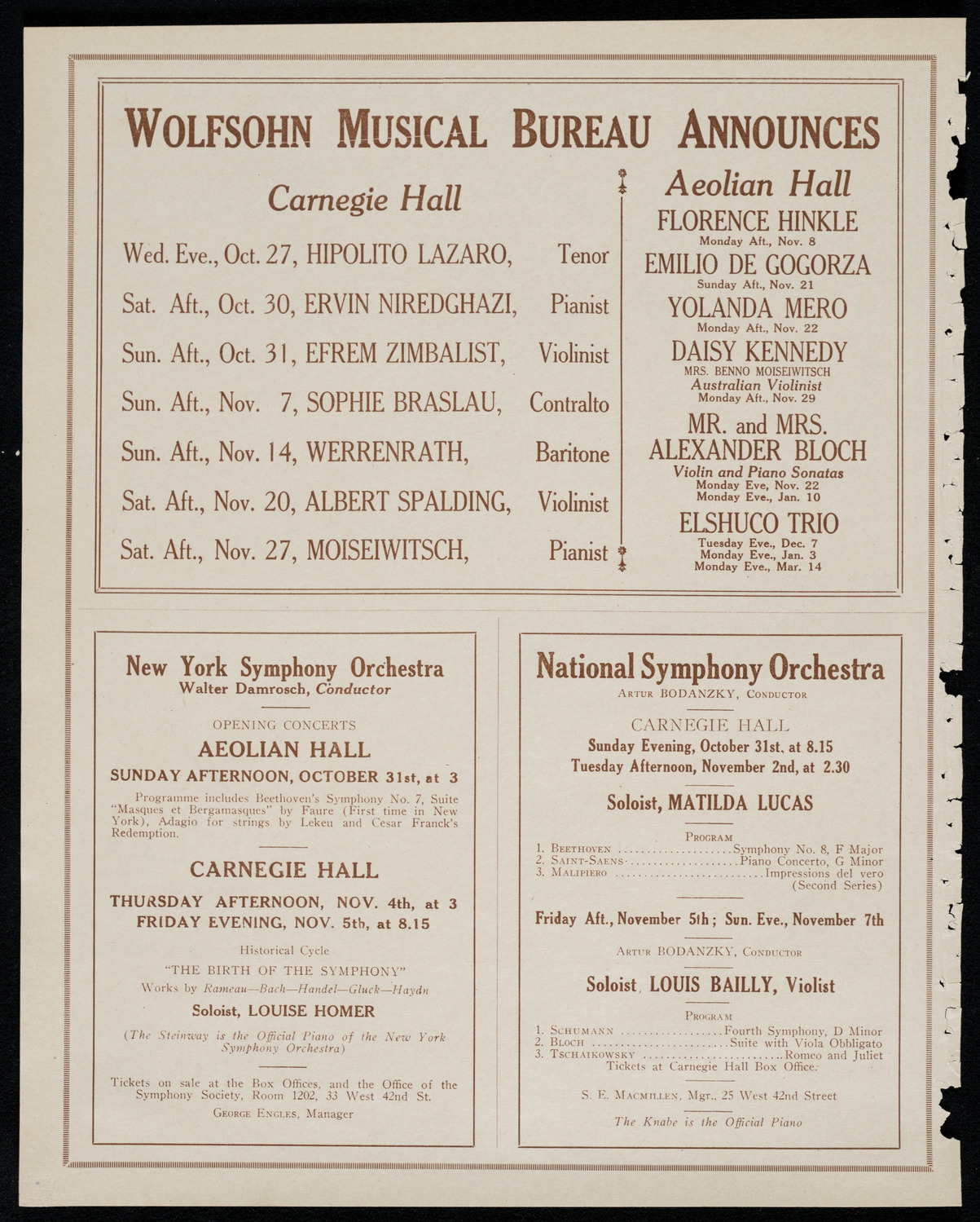 Thelma Given, Violin, October 27, 1920, program page 8