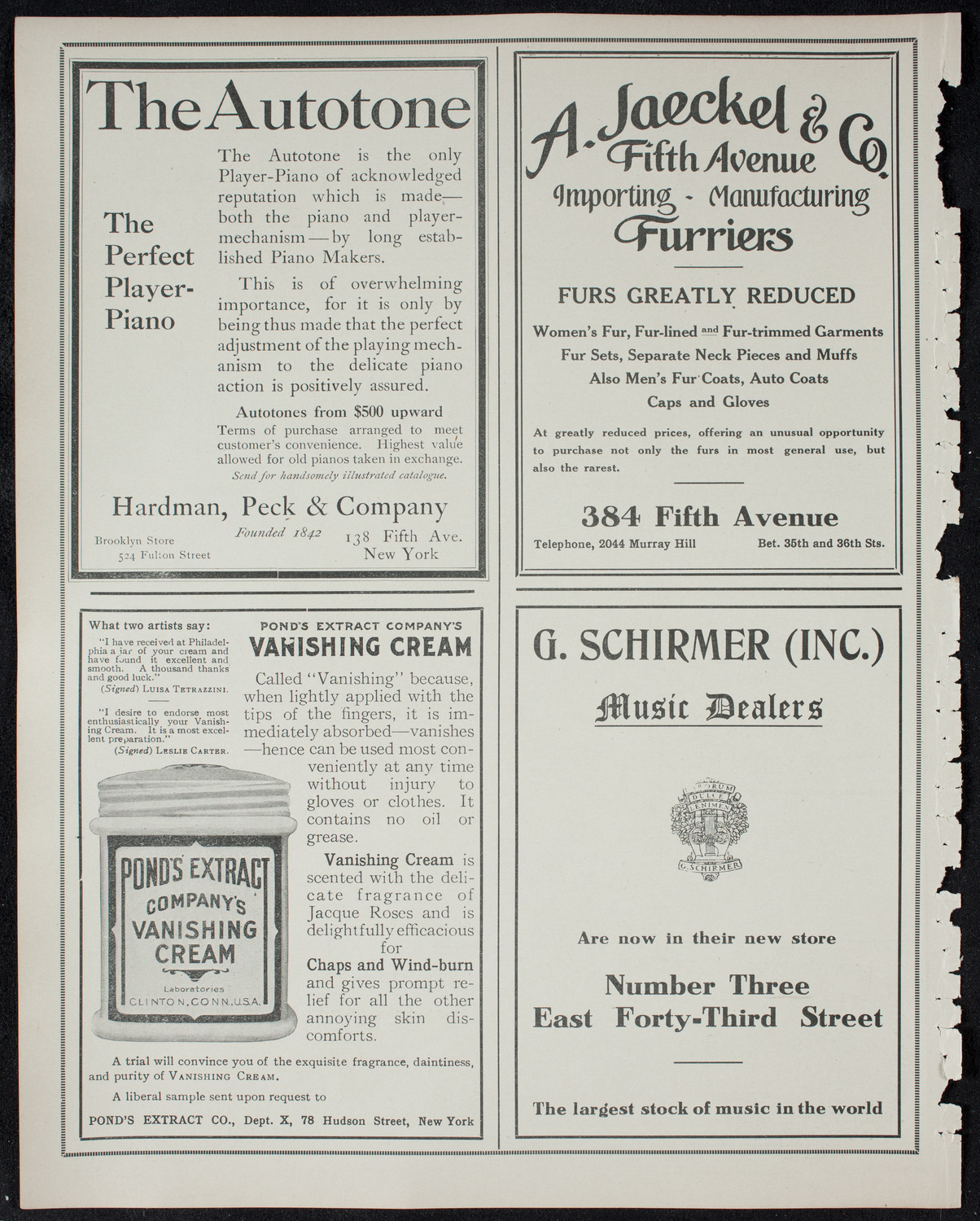 Boston Symphony Orchestra, January 12, 1911, program page 8