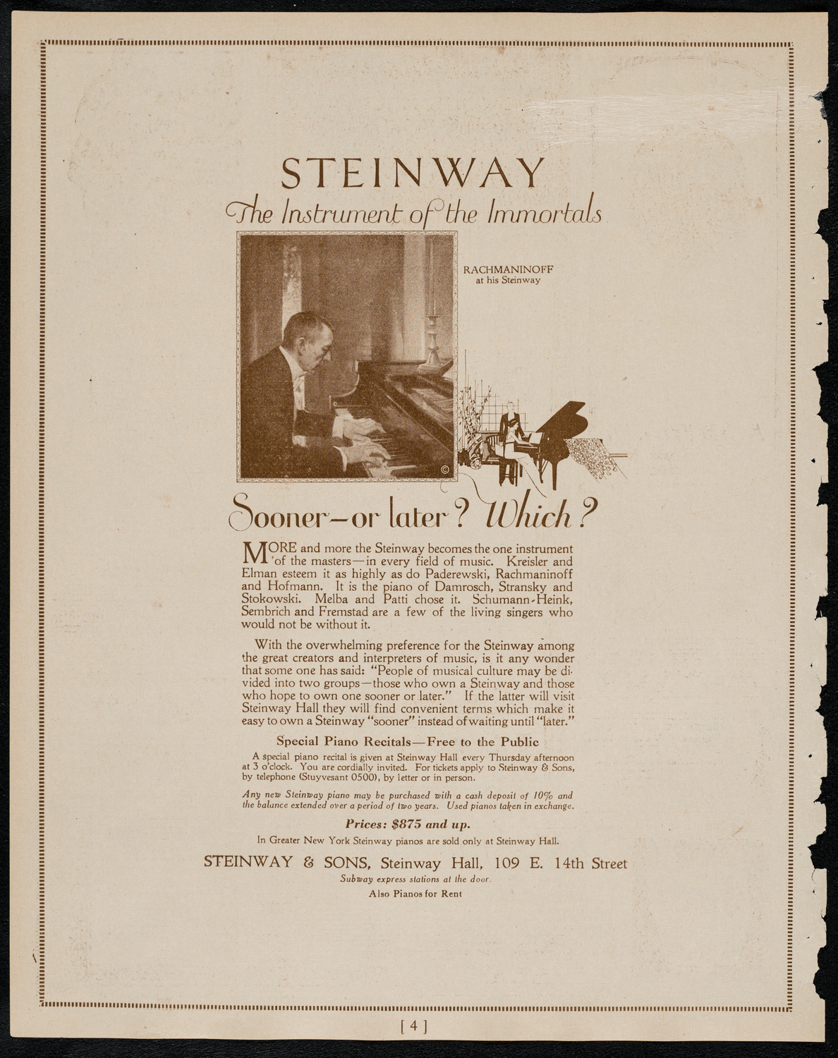 Frieda Hempel, Soprano, March 21, 1922, program page 4