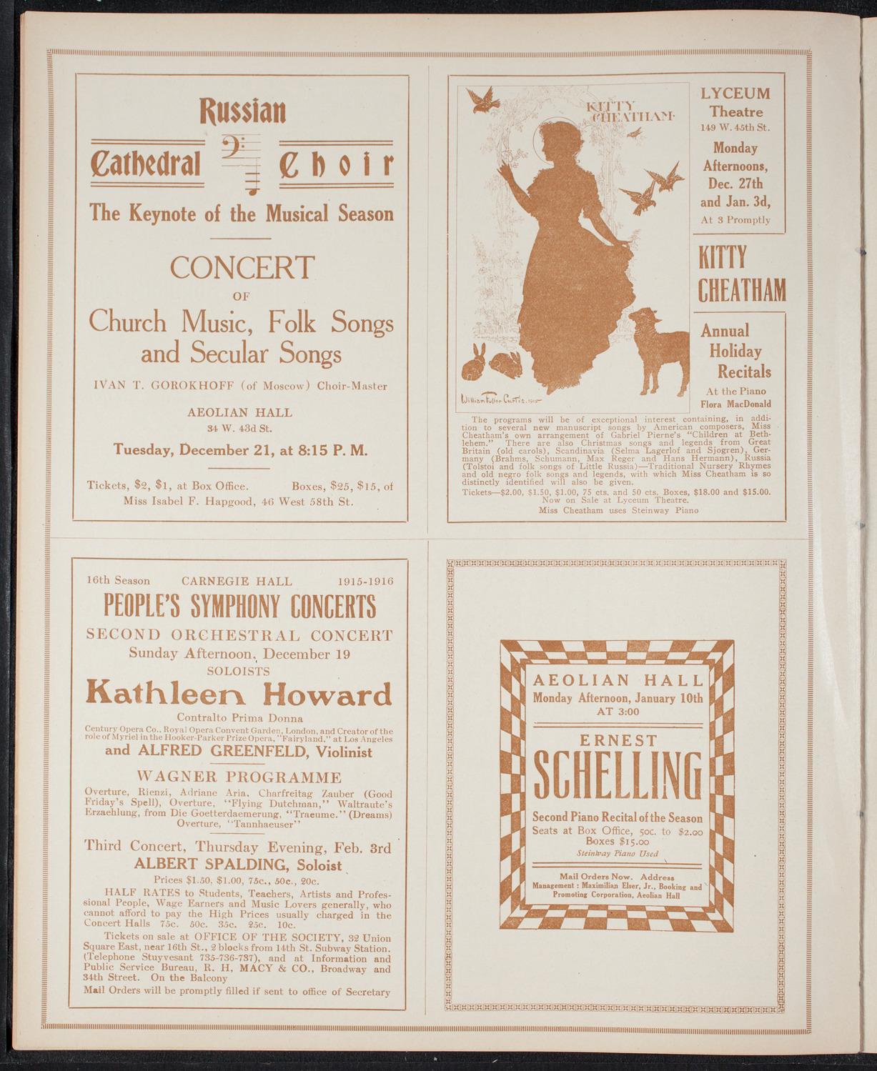 New York Philharmonic, December 17, 1915, program page 10