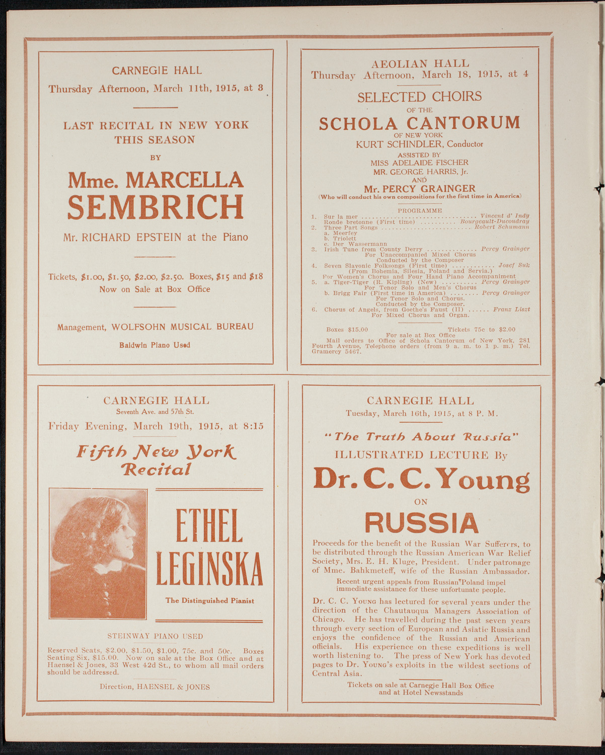 New York Symphony Orchestra, March 9, 1915, program page 10