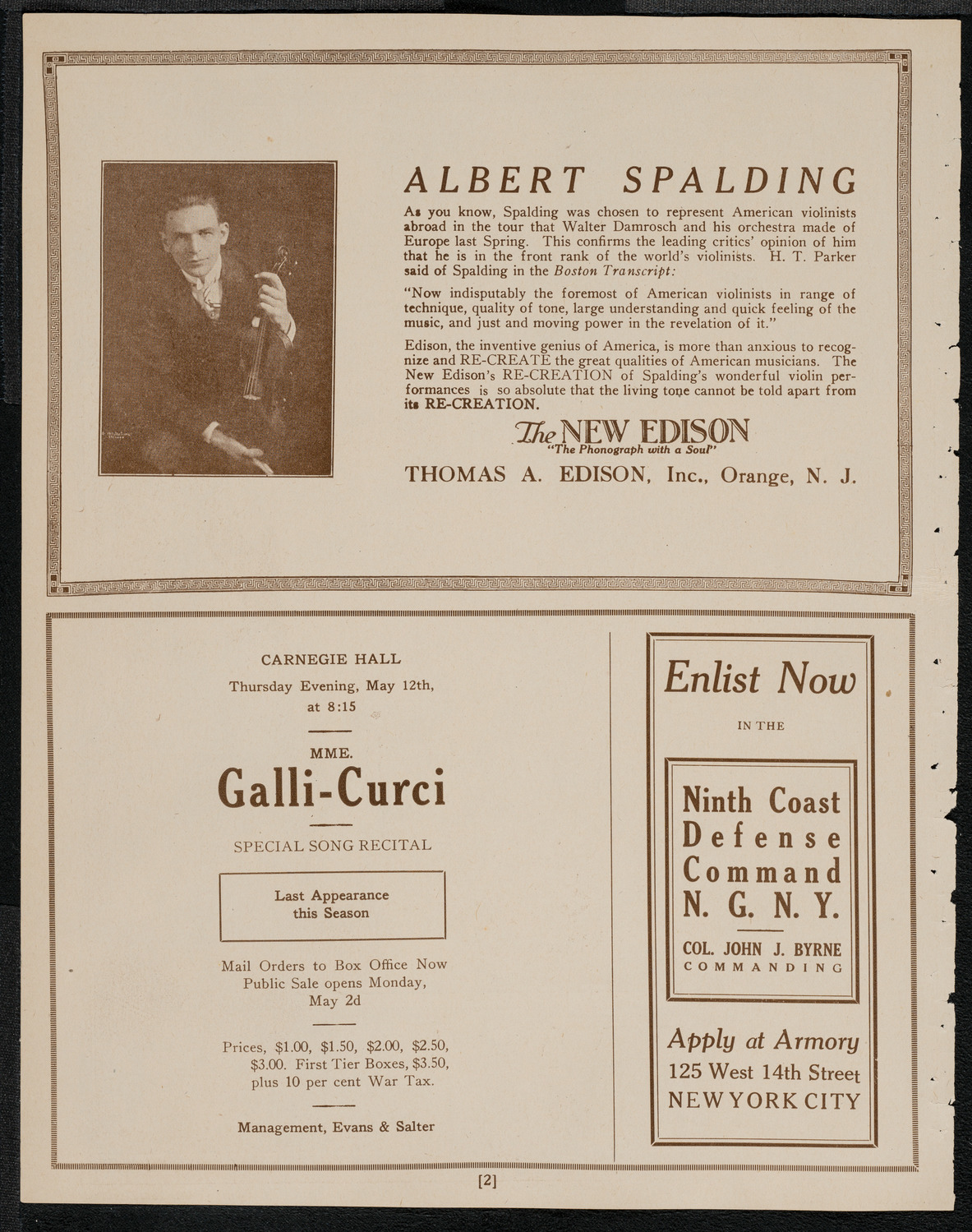 Meeting: American Defense Society, May 1, 1921, program page 2
