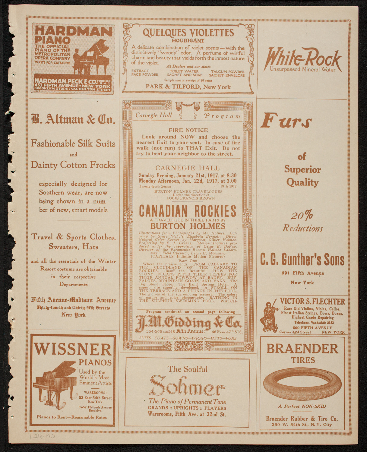 Burton Holmes Travelogue: Canadian Rockies, January 21, 1917, program page 5