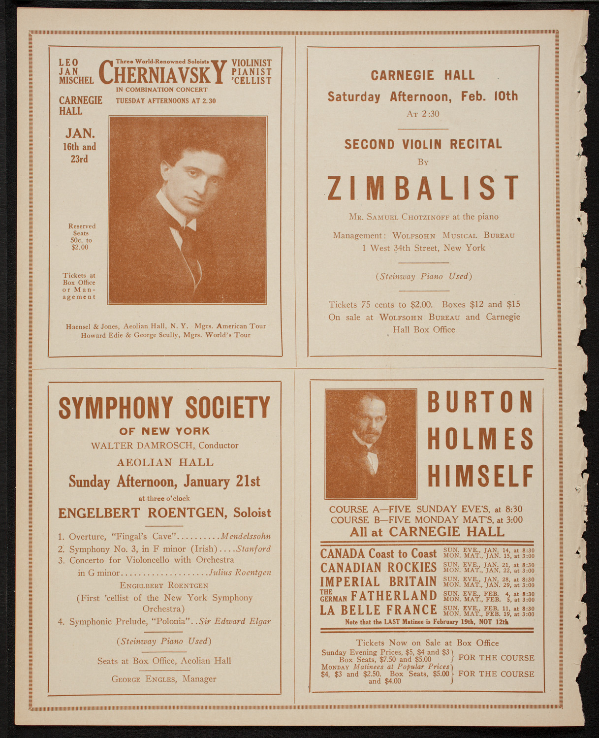 Lecture by Lowell Jackson Thomas, January 13, 1917, program page 8