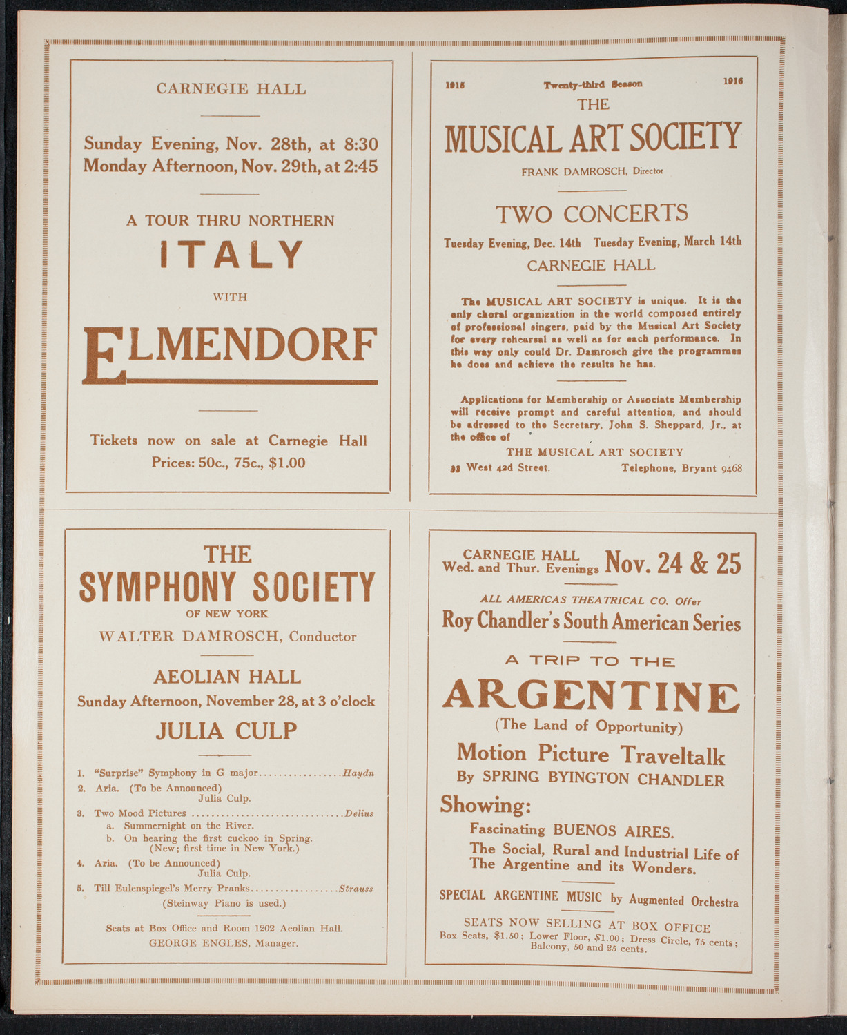 Lecture by Frederick Palmer, November 23, 1915, program page 8