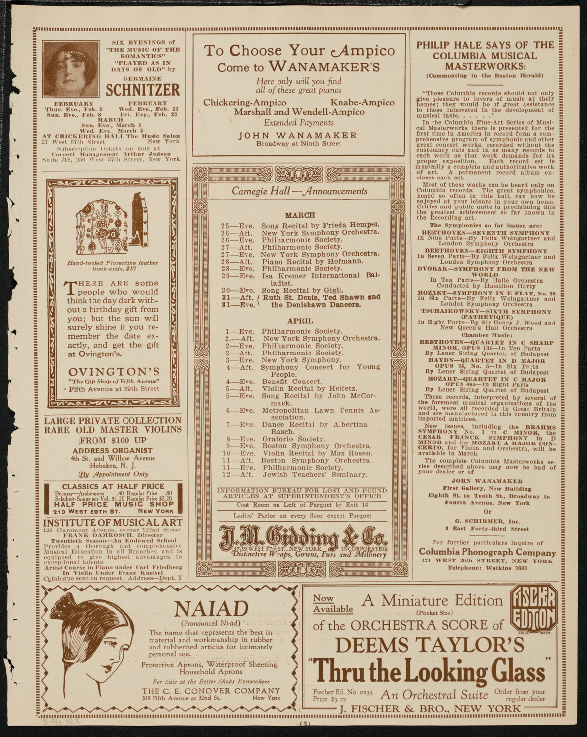 Philadelphia Orchestra, March 24, 1925, program page 3