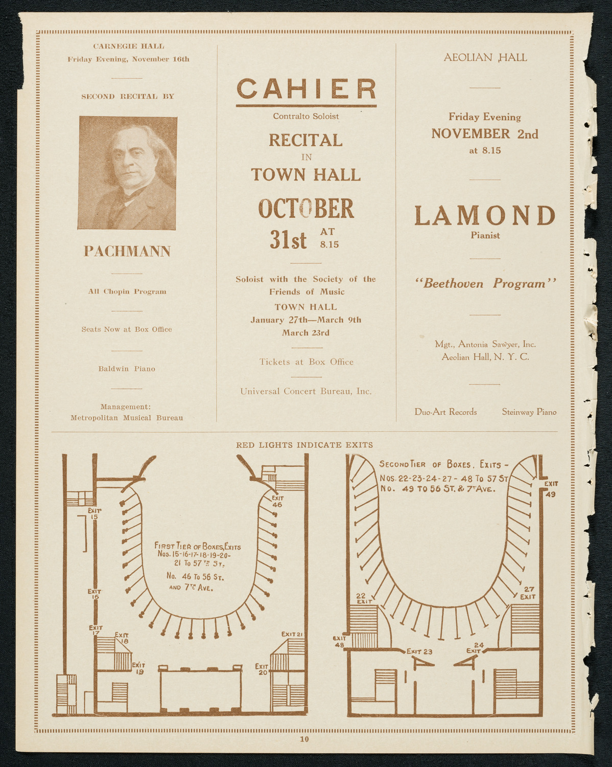Alexander Borovsky, Piano, October 17, 1923, program page 10