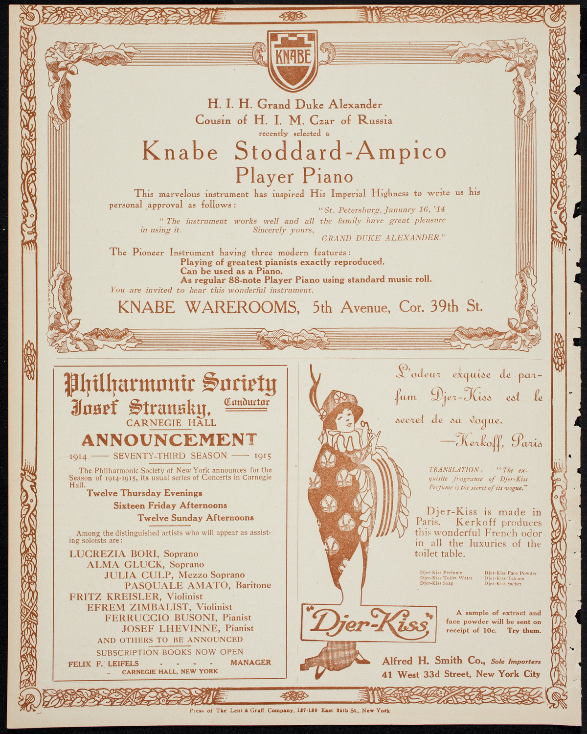 New York Philharmonic, March 27, 1914, program page 12