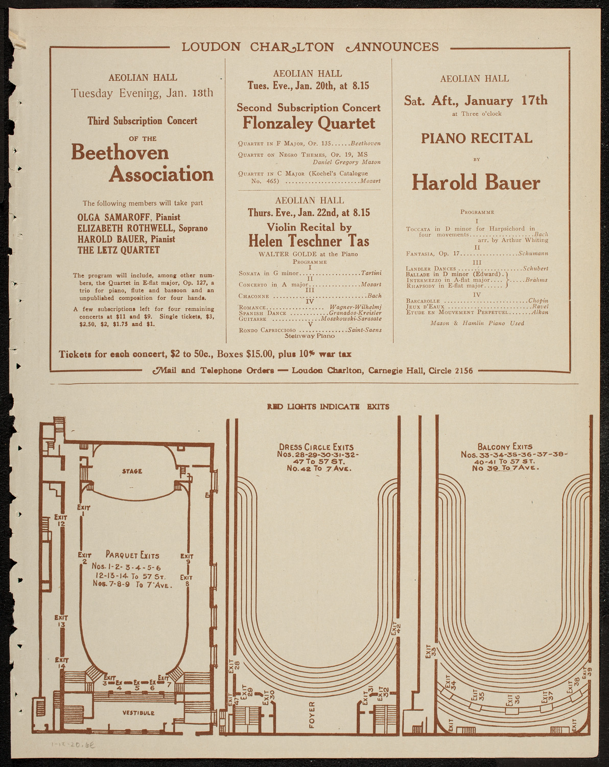 Lecture by Major Arthur Bles, January 12, 1920, program page 11