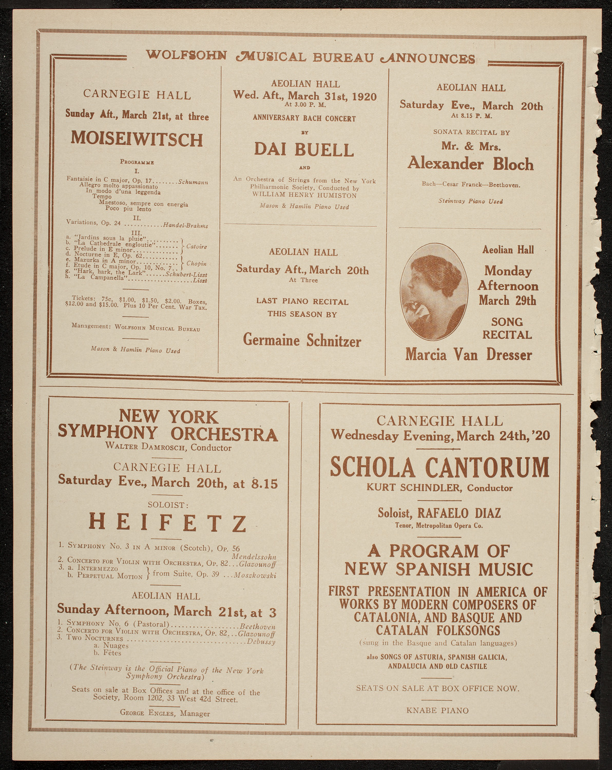 Jewish Folk-Songs Chorus, March 14, 1920, program page 8