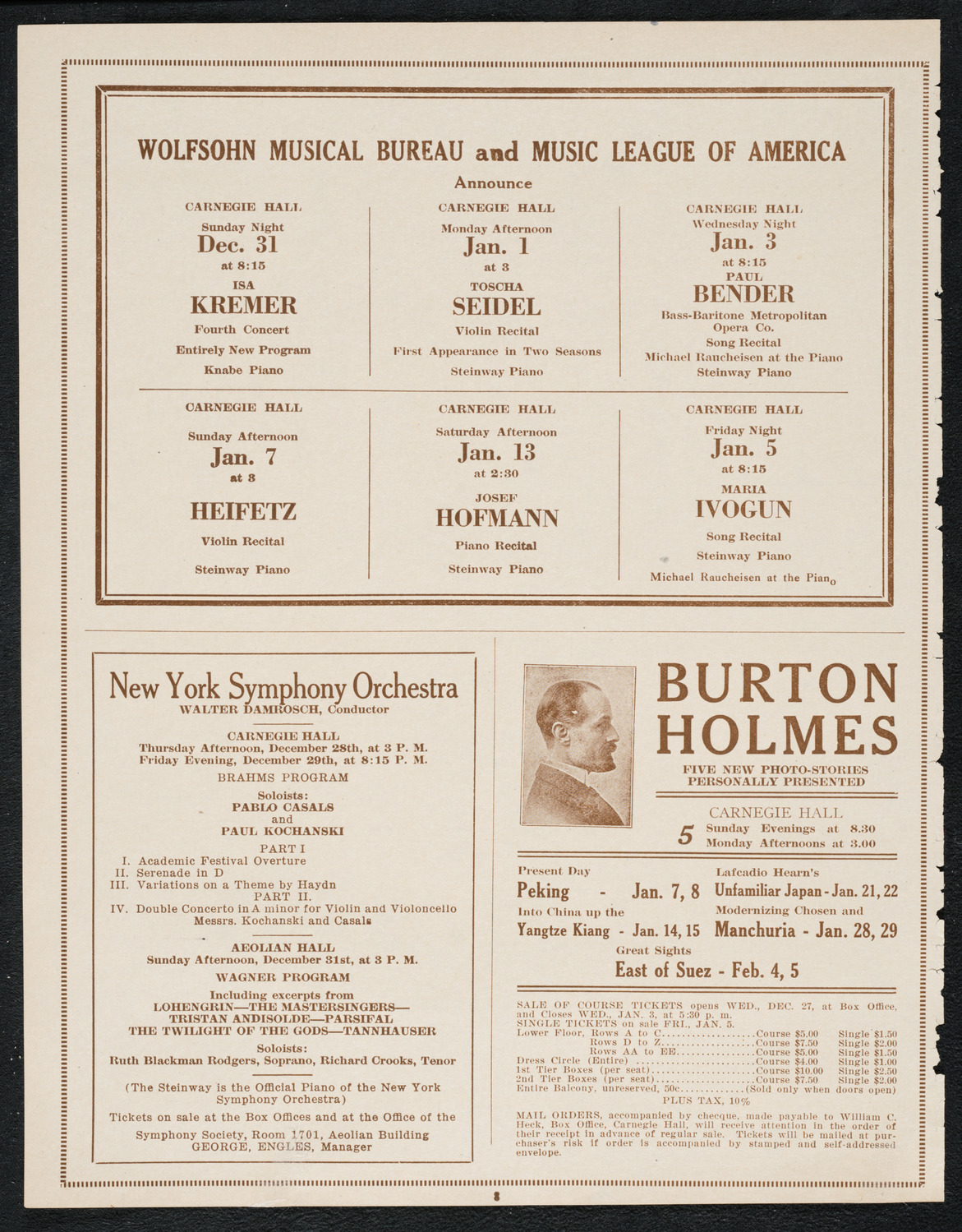 Schola Cantorum of New York, December 20, 1922, program page 8